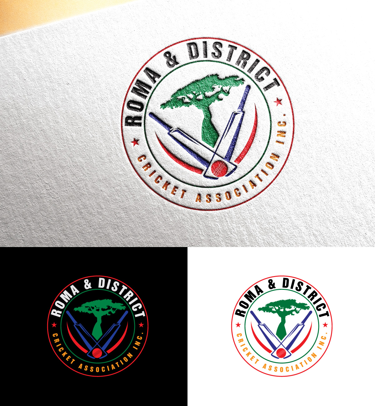 Logo Design by Dot Design 3 for Roma & District Cricket Association Inc. | Design #30917532