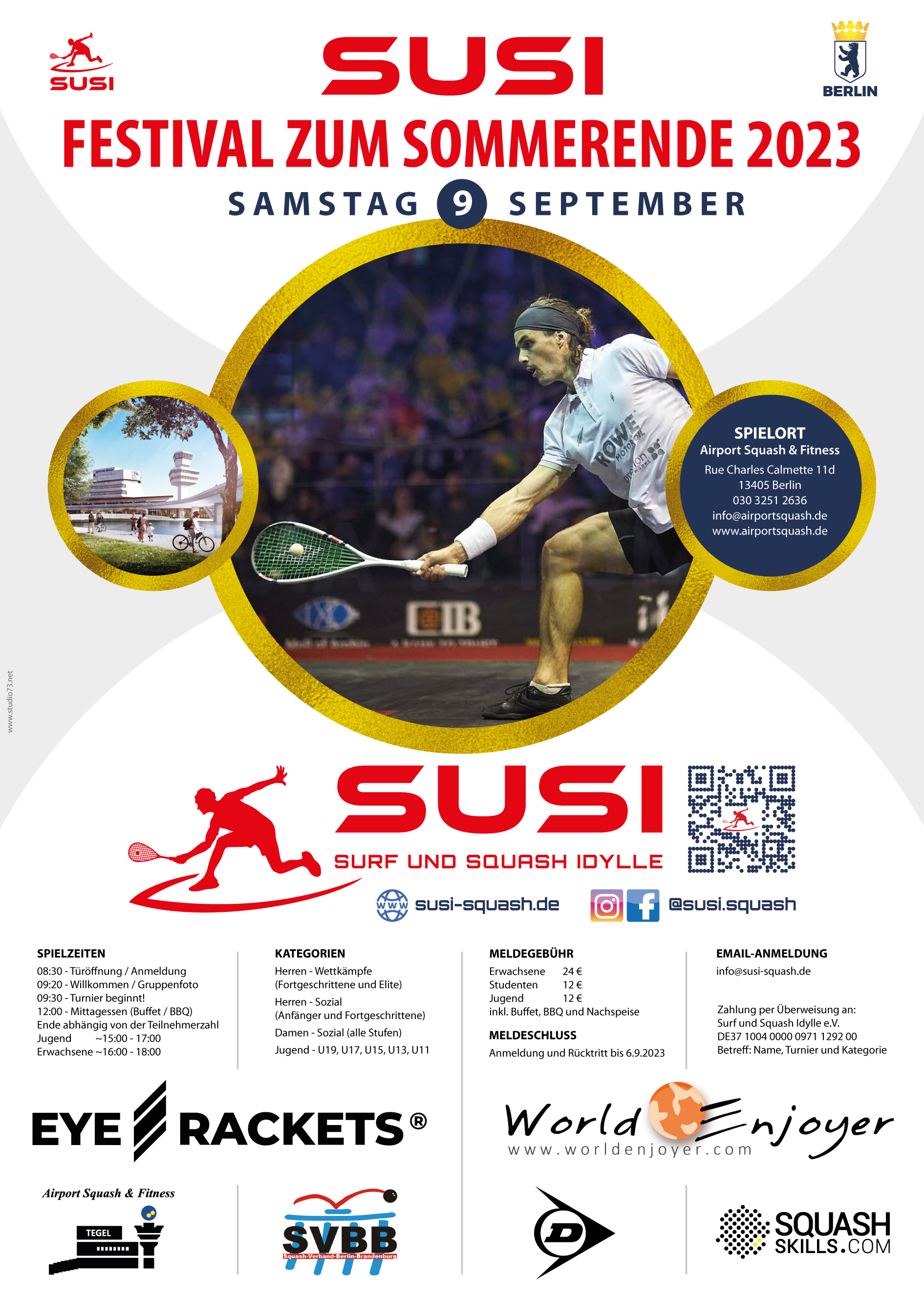 Poster-Design von Stefano Ceci für Surf und Squash Idylle e.V. | Design #30936554