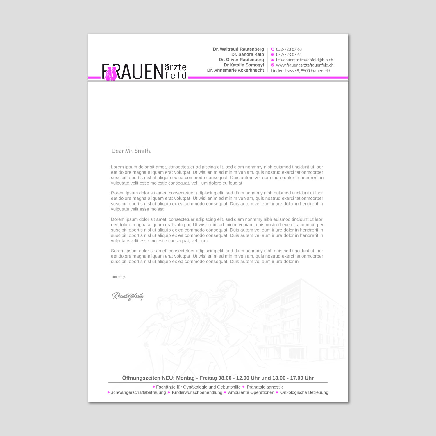 Schreibwaren-Design von Unik Media für Frauenärzte Frauenfeld | Design #30916559