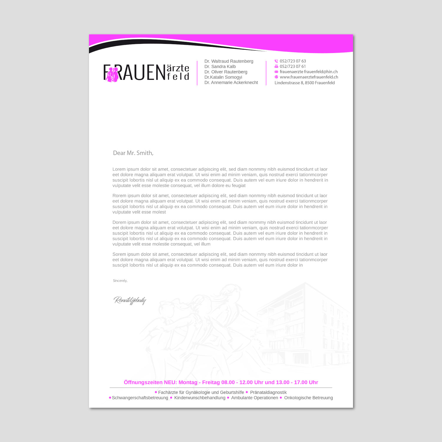 Schreibwaren-Design von Unik Media für Frauenärzte Frauenfeld | Design #30916591
