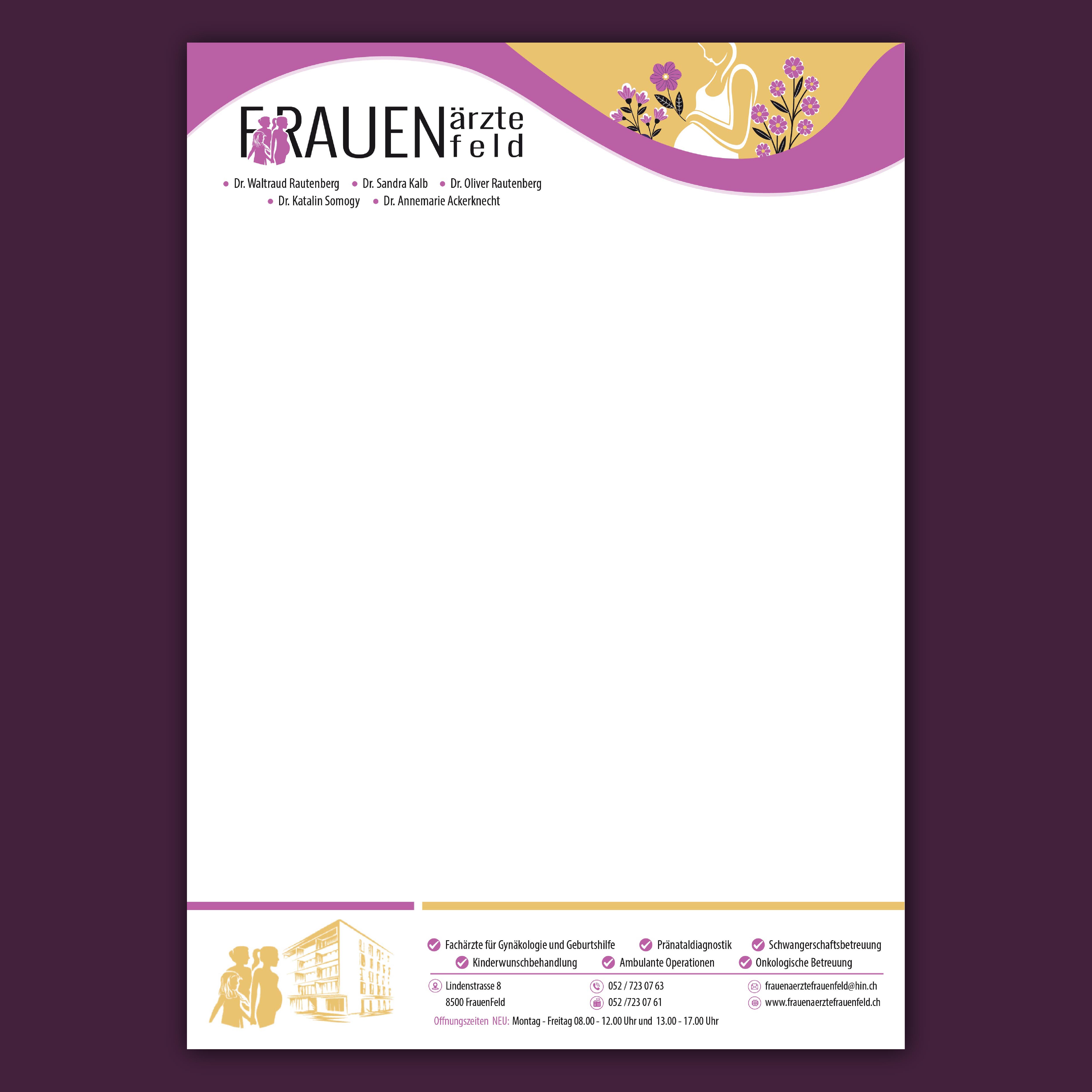 Schreibwaren-Design von Bidita Saha für Frauenärzte Frauenfeld | Design #30917341