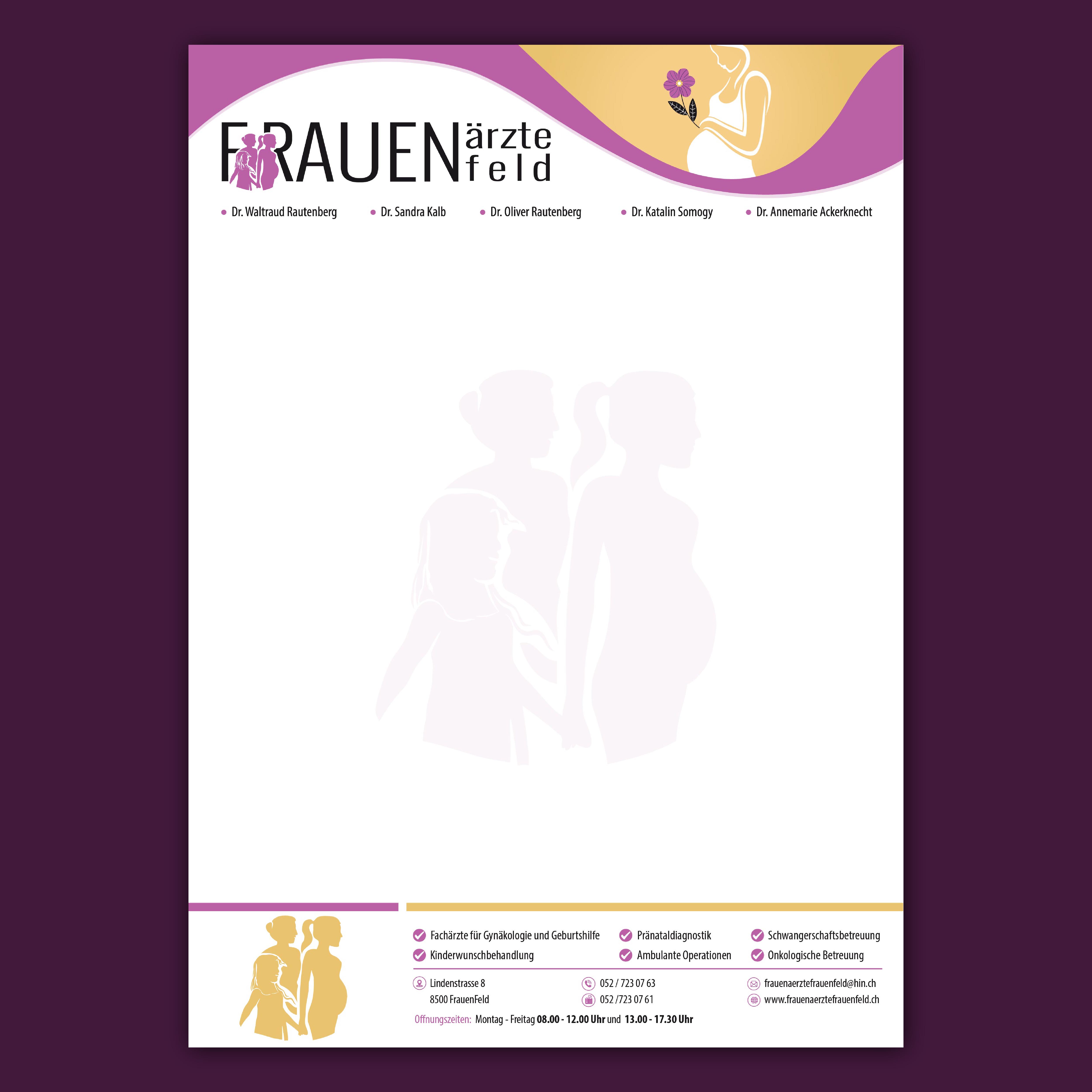 Schreibwaren-Design von Bidita Saha für Frauenärzte Frauenfeld | Design #30921996