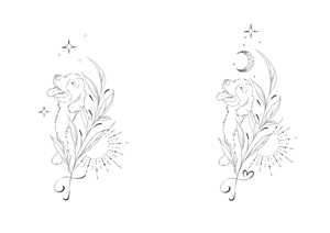 Tattoo design for a tattoo using  ink made with my beloved dog's ashes