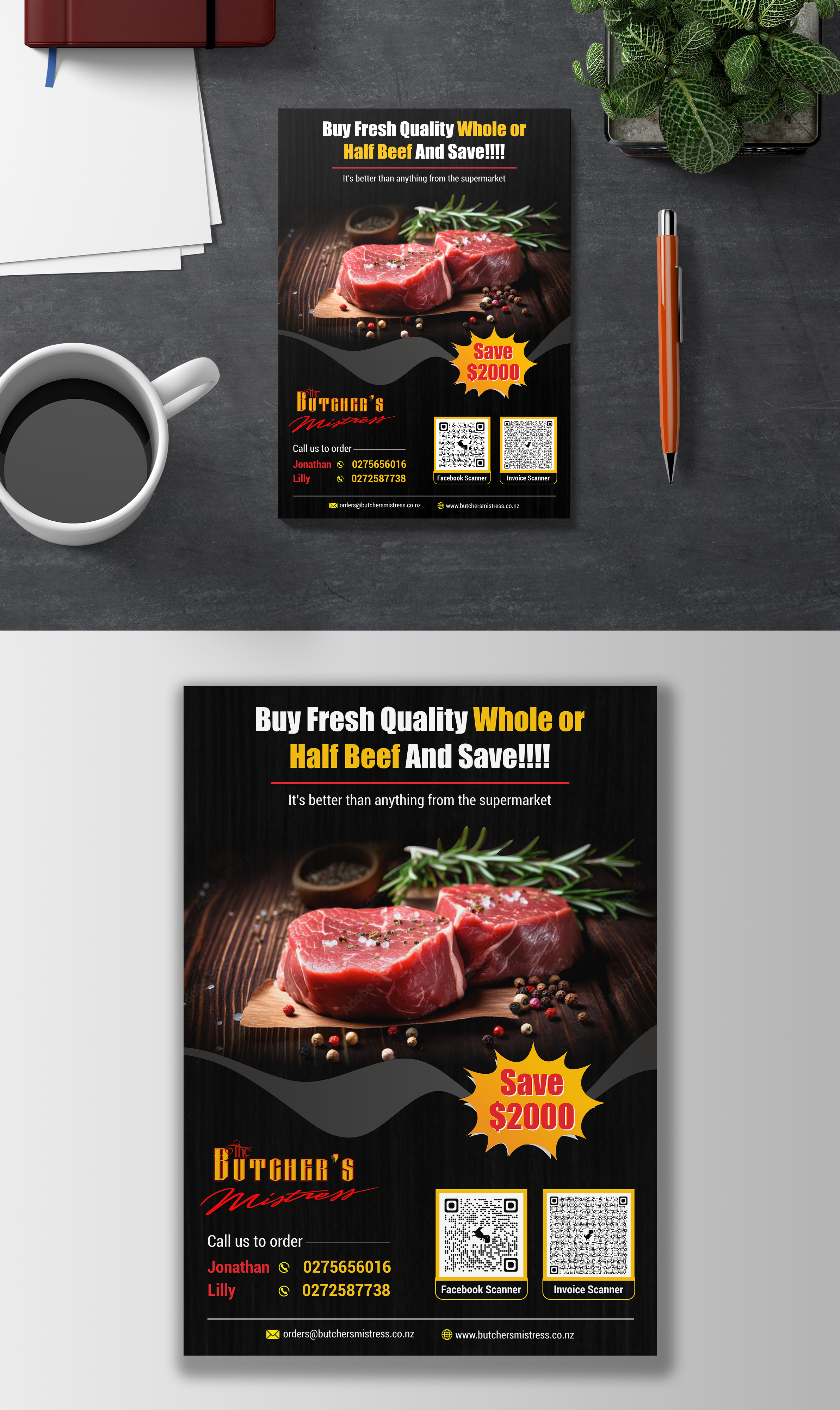 Flyer Design by KreativeMadz for The Butchers Mistress 2021 Ltd  | Design #30943068