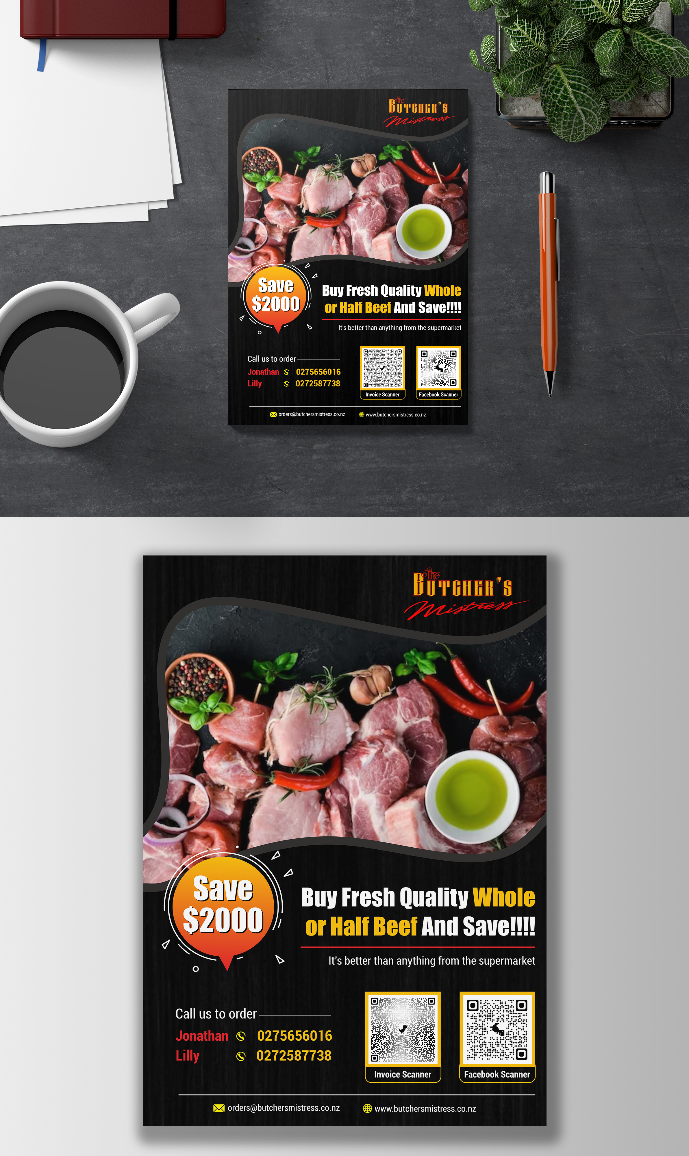 Flyer Design by KreativeMadz for The Butchers Mistress 2021 Ltd  | Design #30943372