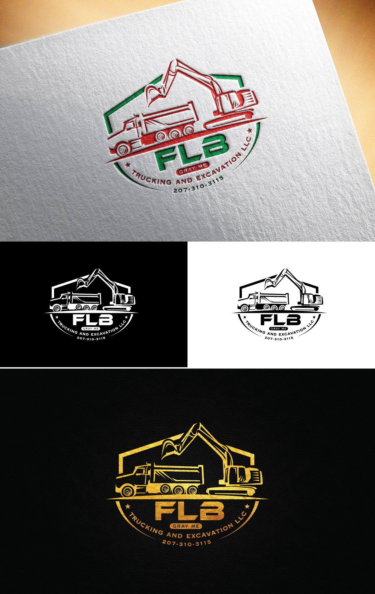 Logo-Design von Logo Stock für FLB TRUCKING AND EXCAVATION LLC | Design #30955647