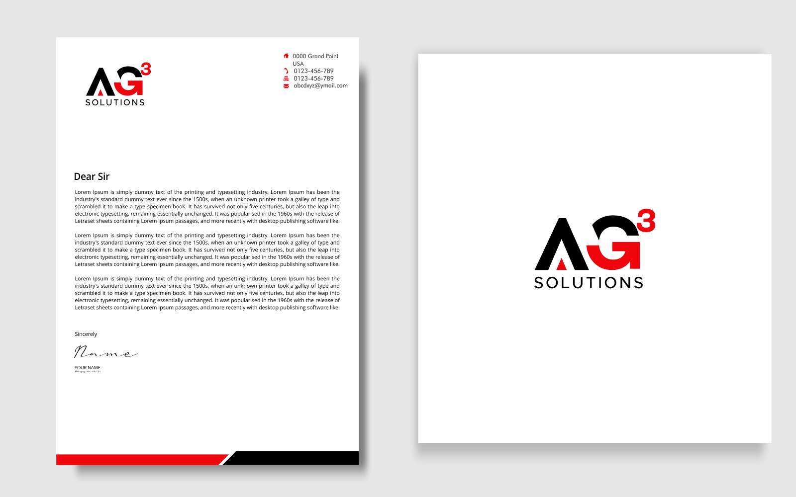 Logo Design by MX LogoArt for AG3 Solutions | Design #30948815