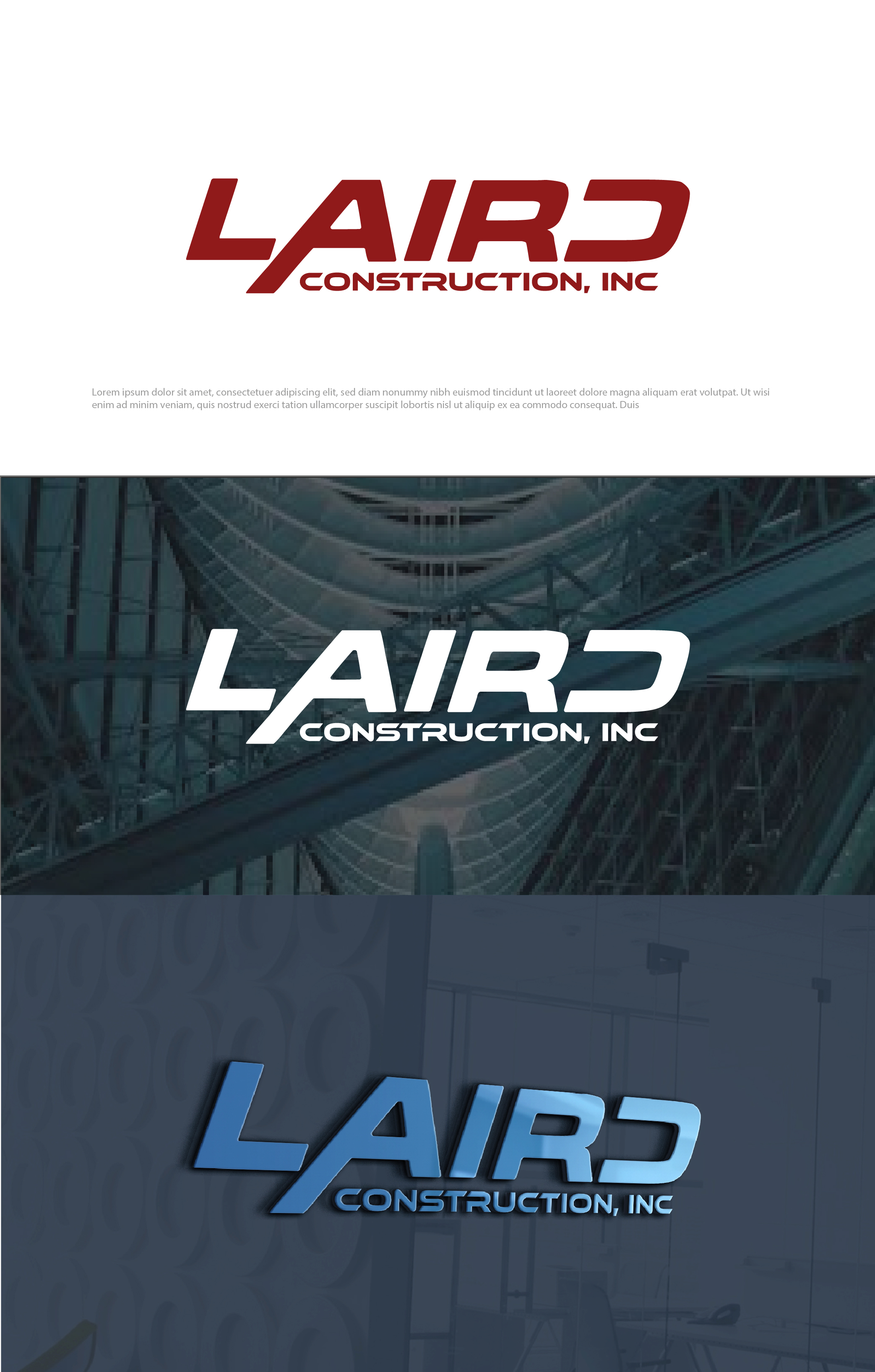 Logo Design by Graphic Mama for Laird Construction,  Inc | Design #30955992