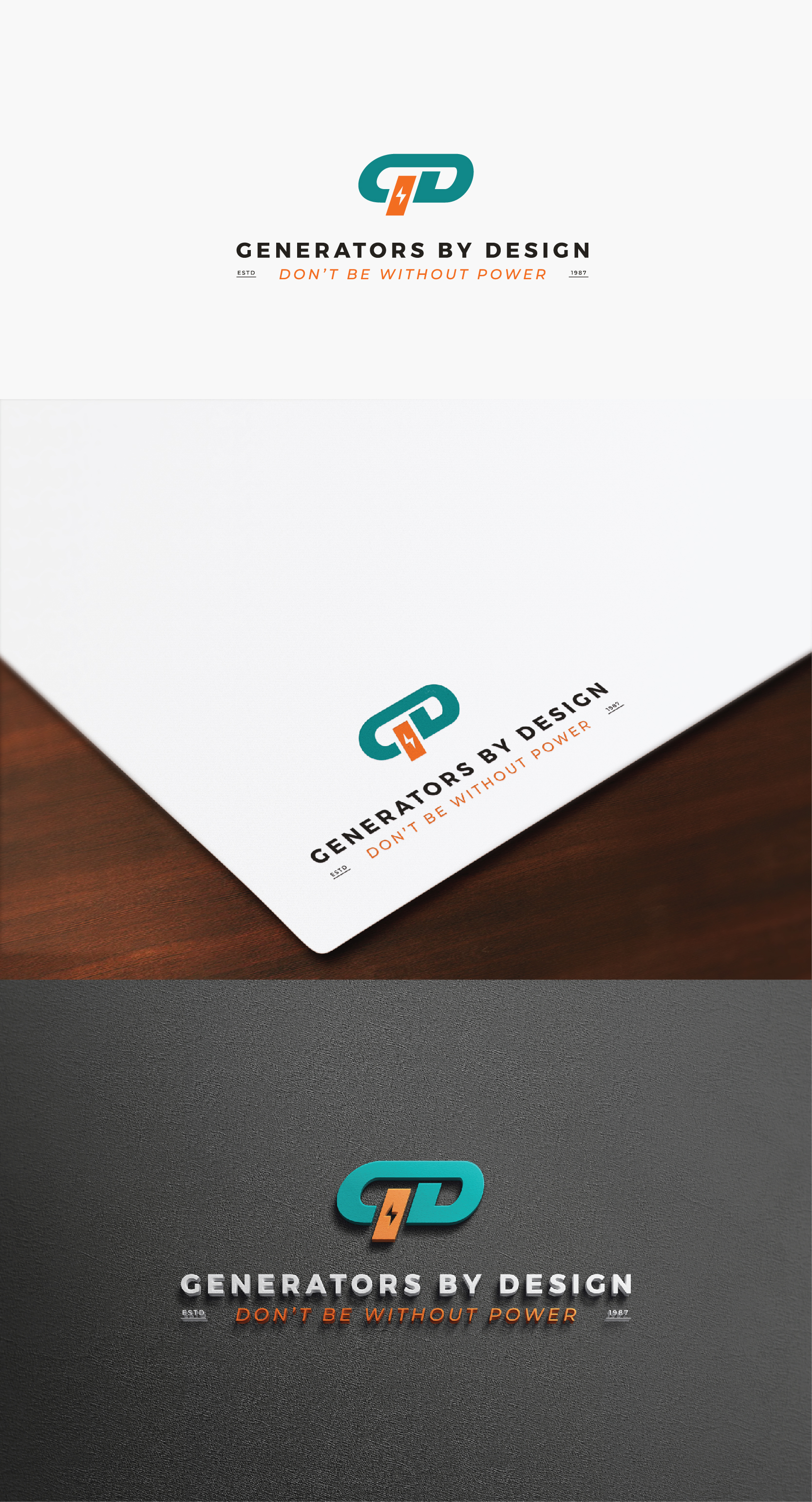 Logo Design by IMilenovic for Generators By Design LLC | Design #30959421