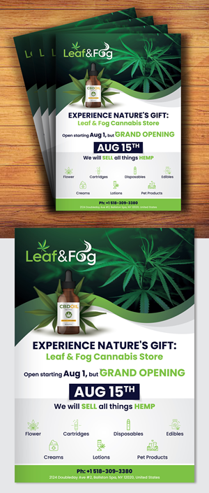 Diseño de Cartelera por creativemood438 para Saratoga Vapor Store, LLC | Diseño: #30982692