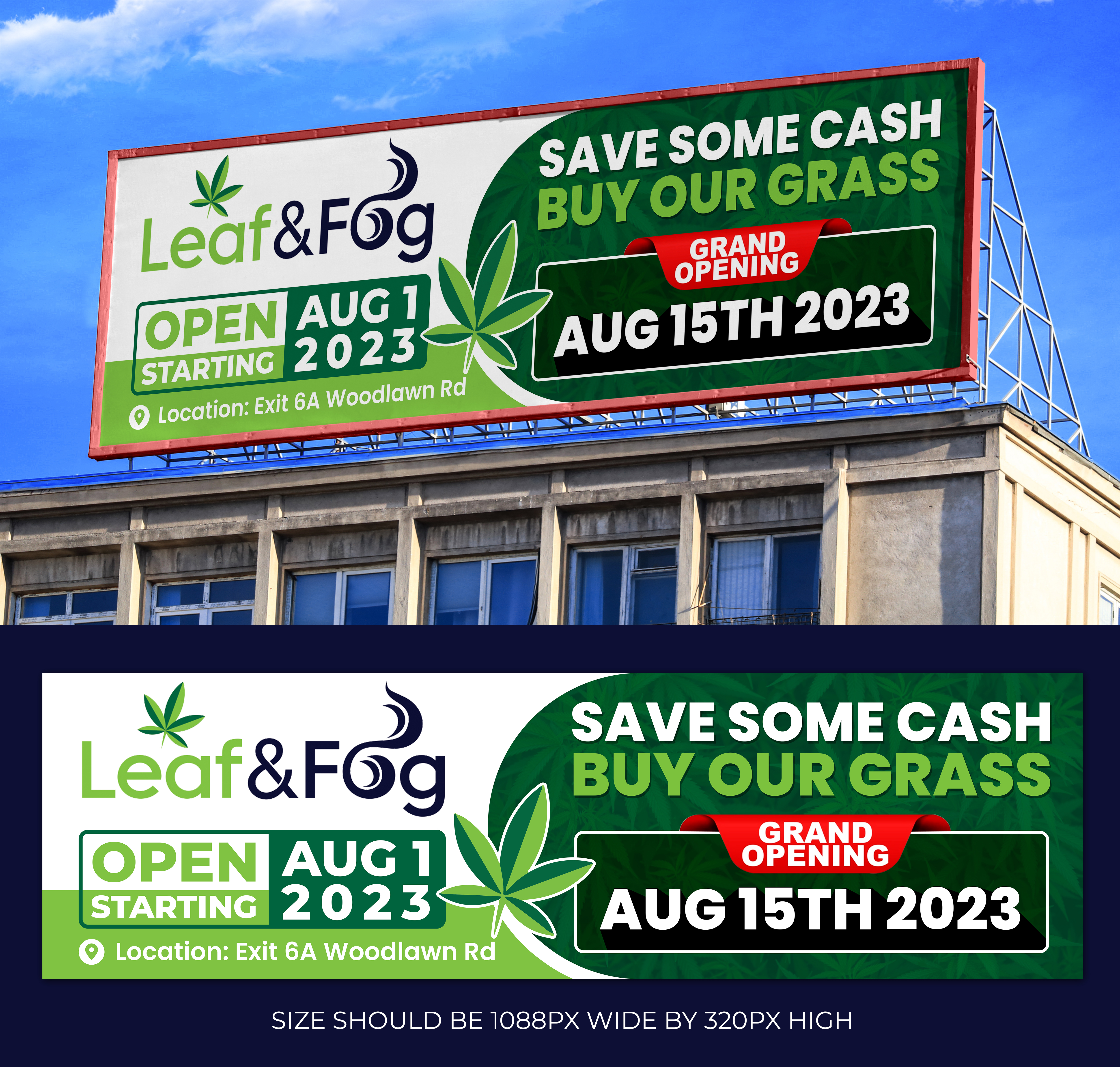 Billboard Design by SAI DESIGNS for Saratoga Vapor Store, LLC | Design #30995661