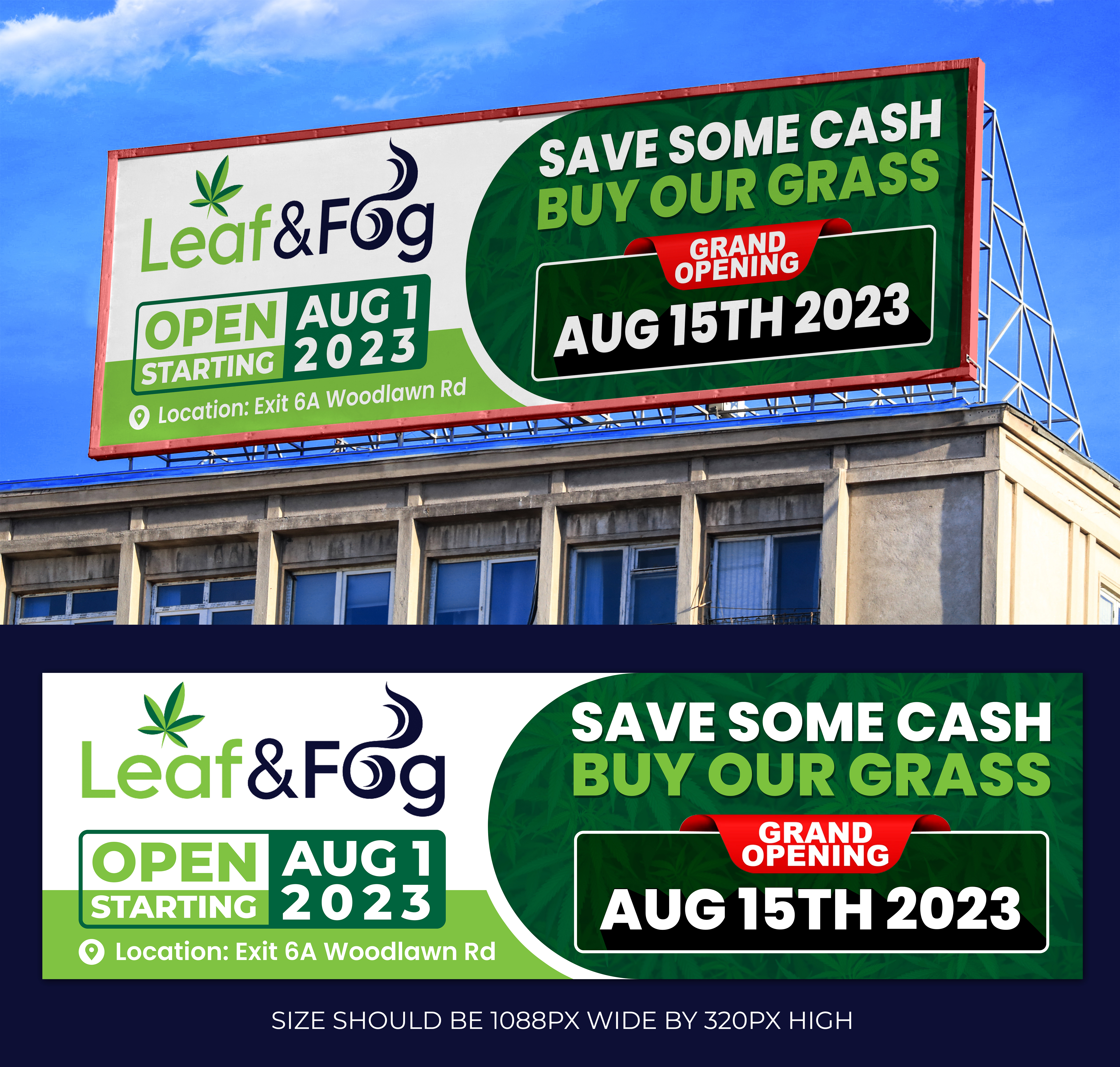 Billboard Design by SAI DESIGNS for Saratoga Vapor Store, LLC | Design #30995662