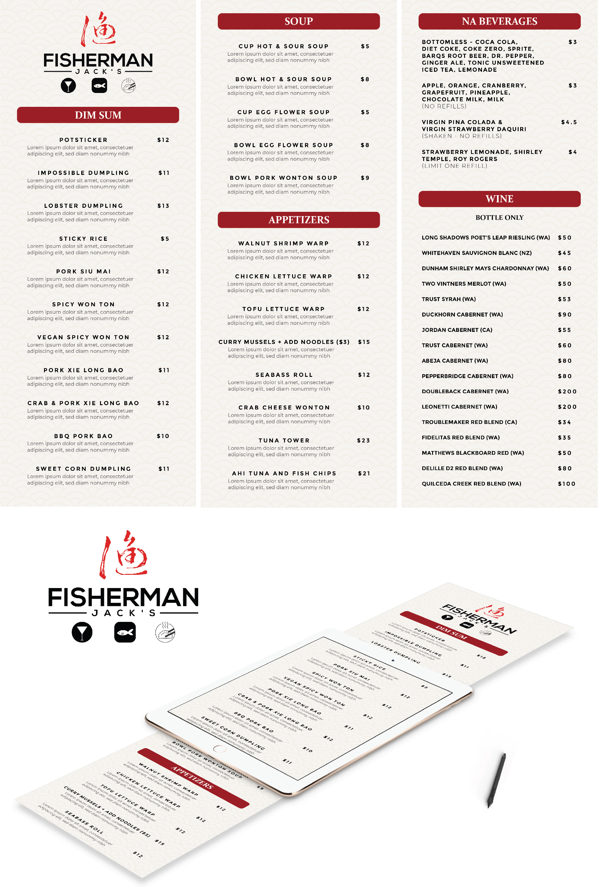 Menu Design by IY.design for this project | Design #31119343