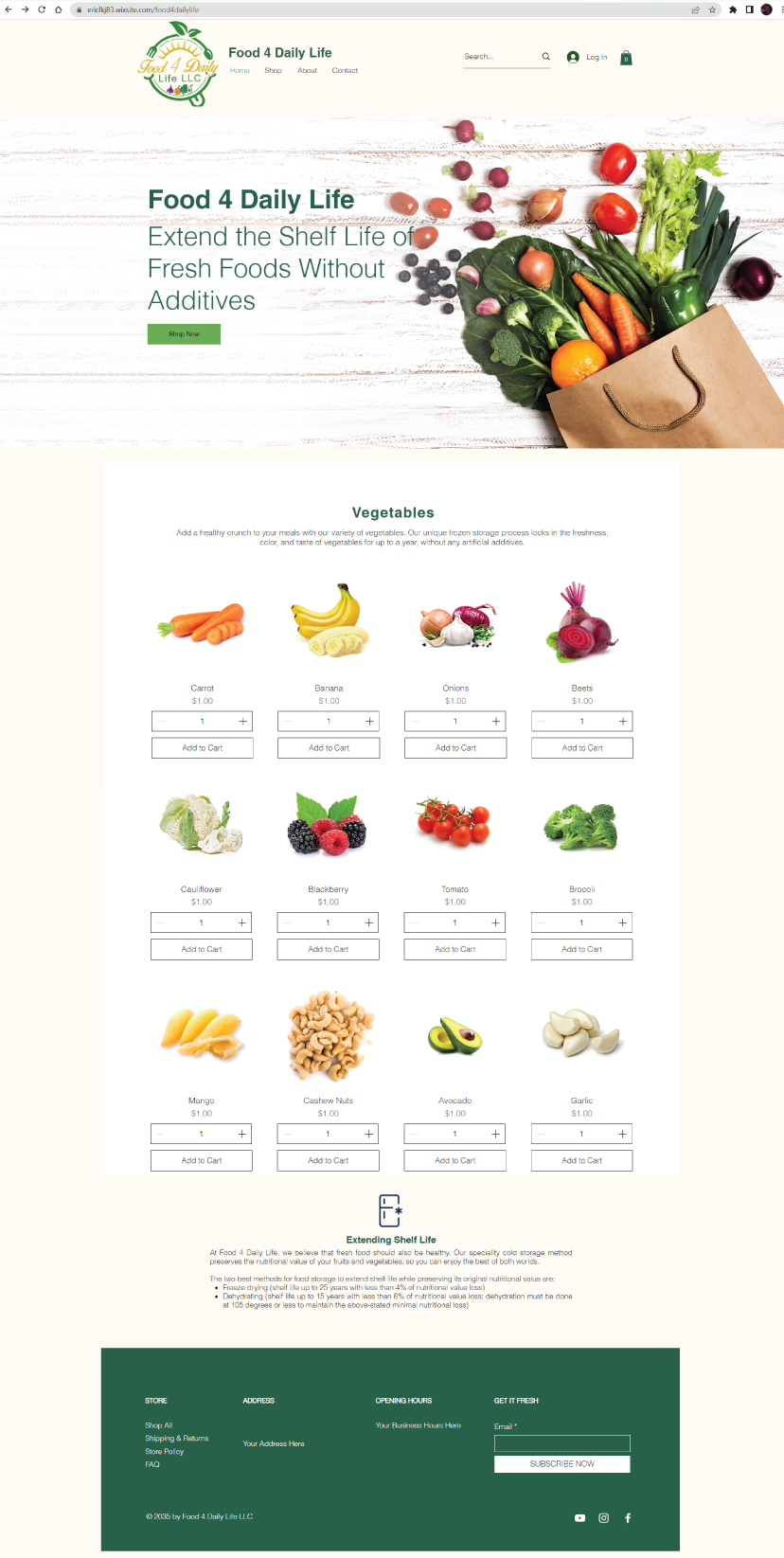 Diseño Wix por RainbowDesigns para Food 4 Daily Life LLC | Diseño #30995806