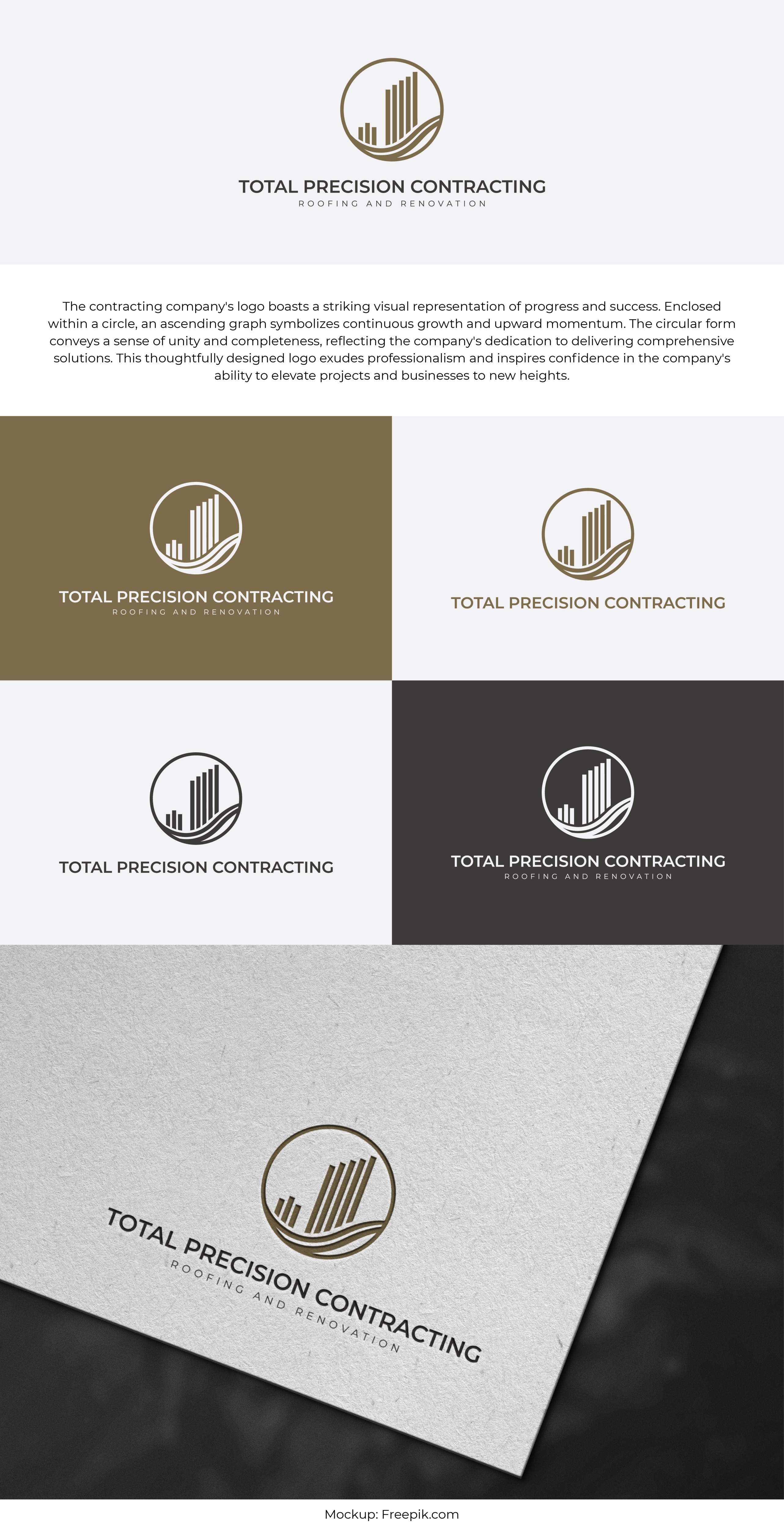 Logo Design by ALMANAL GRAPHICS for Total Precision Contracting | Design #31010660