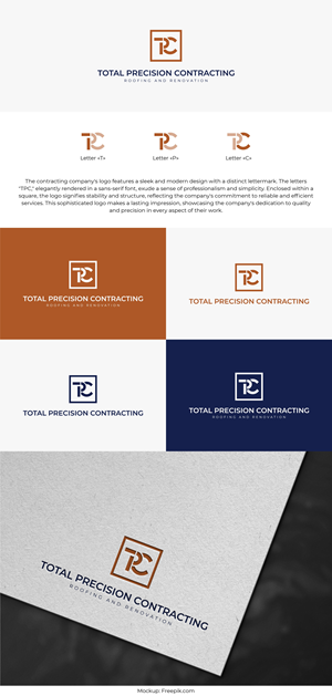 Logo Design by ALMANAL GRAPHICS for Total Precision Contracting | Design: #31010661