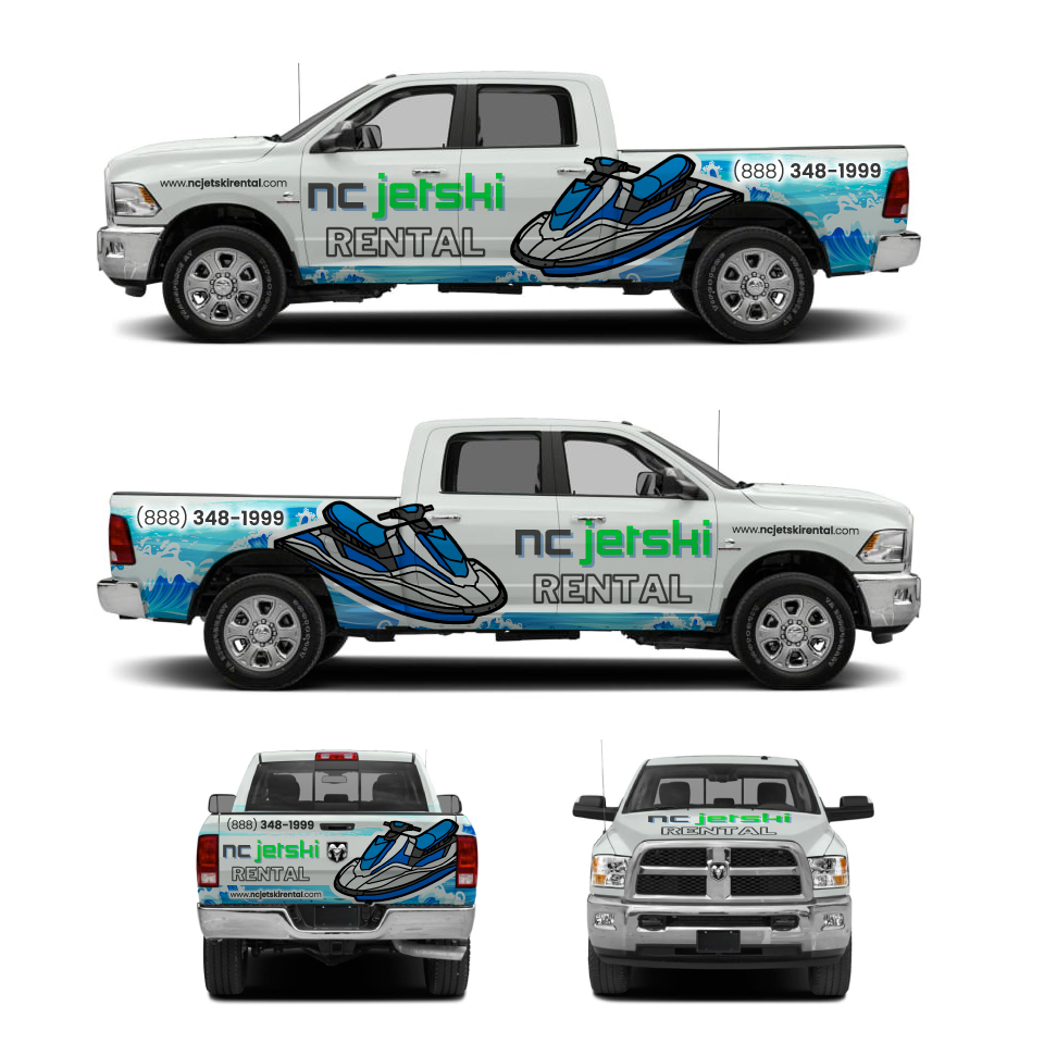 Design de Covering de Véhicule par Yoga Tri pour NC JetSki Rental LLC | Design #31015691