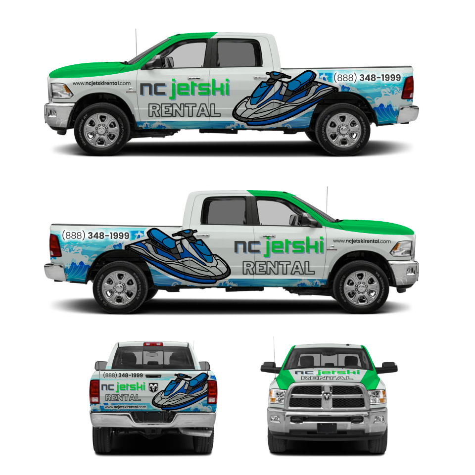 Design de Covering de Véhicule par Yoga Tri pour NC JetSki Rental LLC | Design #31015721