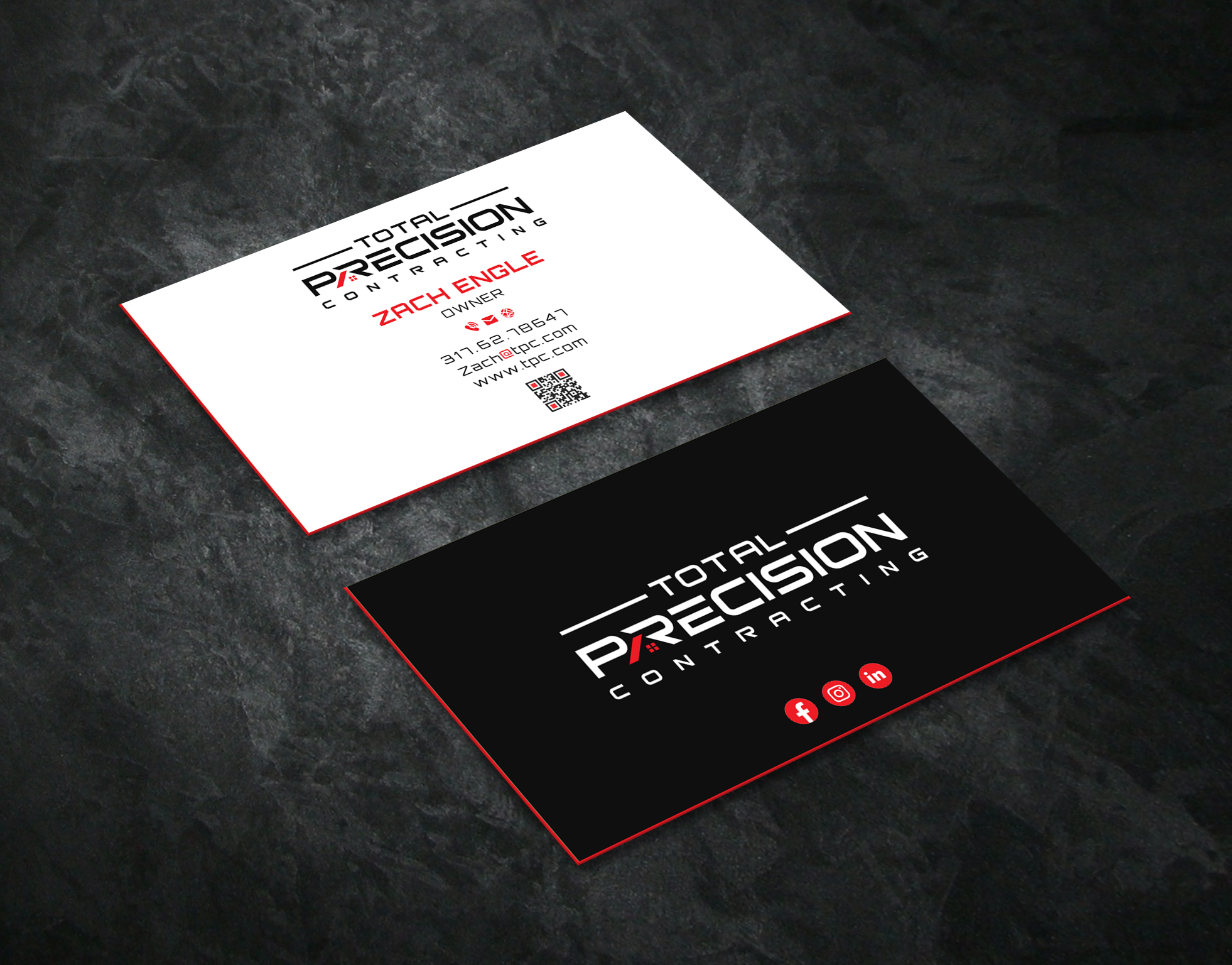 Business Card Design by Creative Moon Design for Total Precision Contracting | Design #31031025