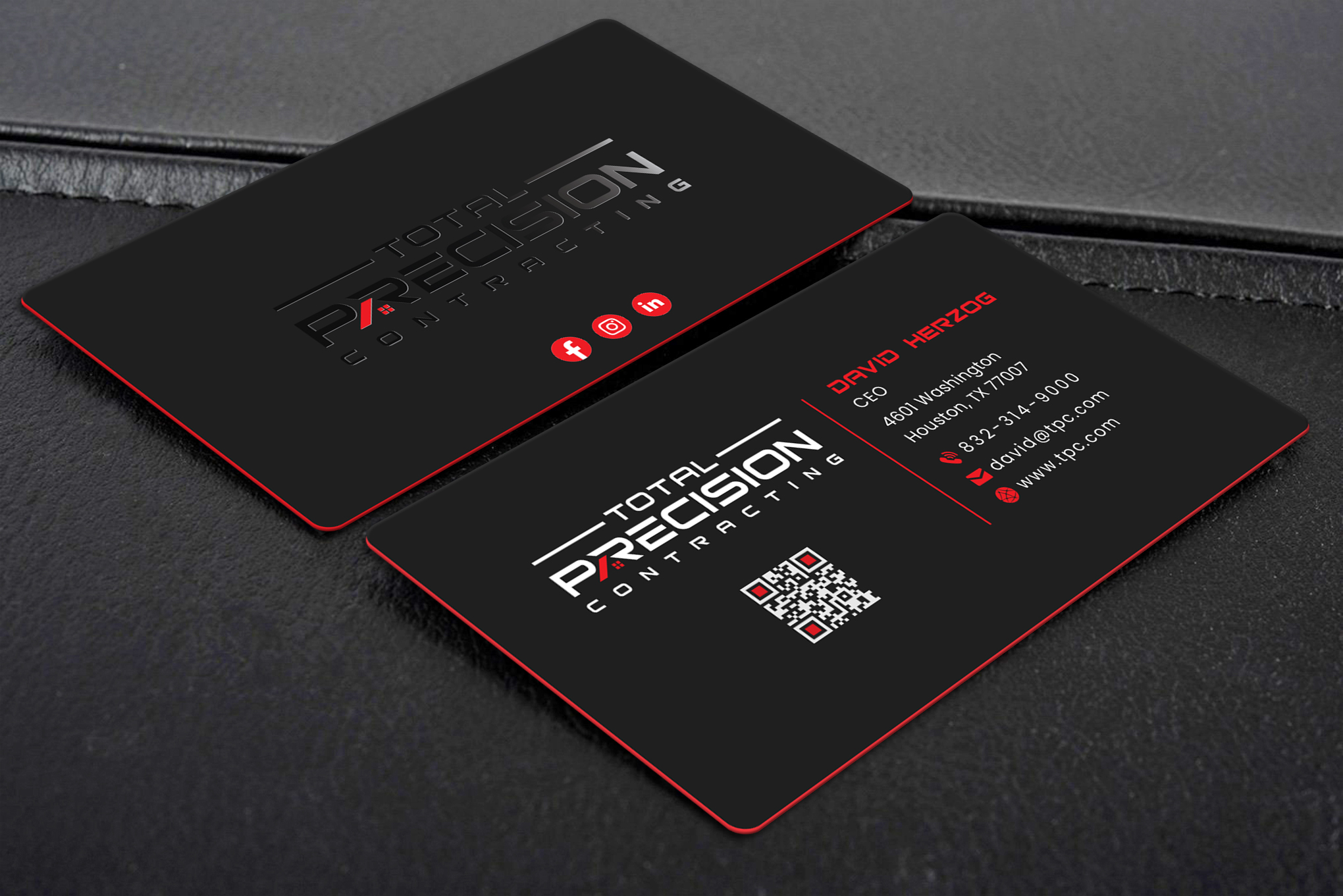 Business Card Design by Creative Moon Design for Total Precision Contracting | Design #31031026