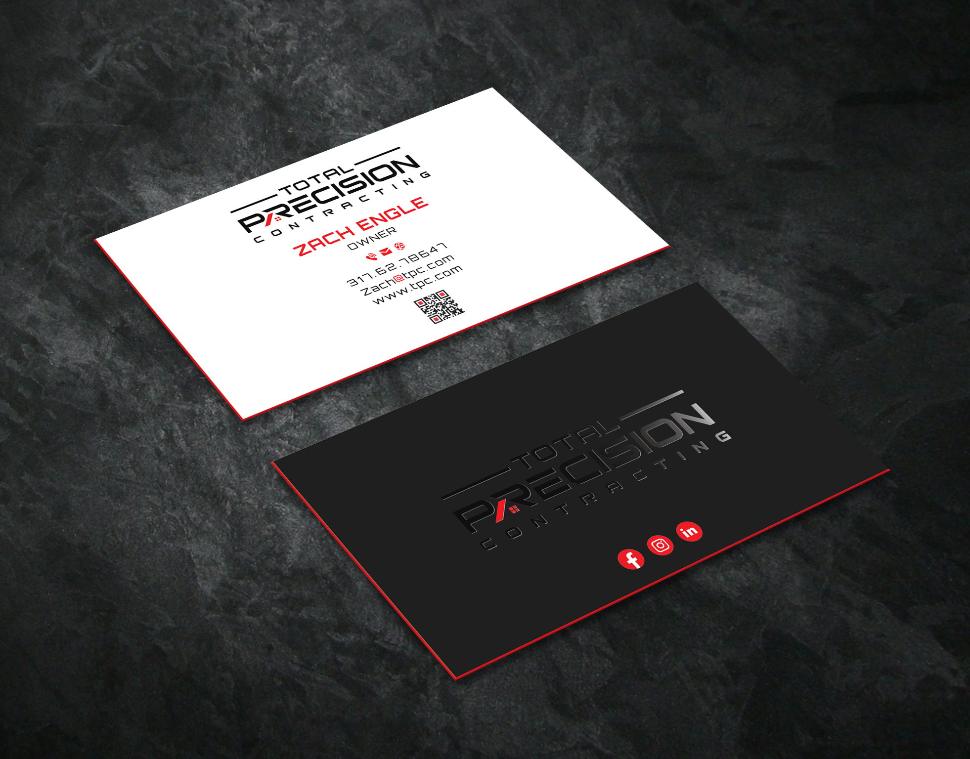 Diseño de Tarjeta de Presentación por Creative Moon Design para Total Precision Contracting | Diseño #31031029