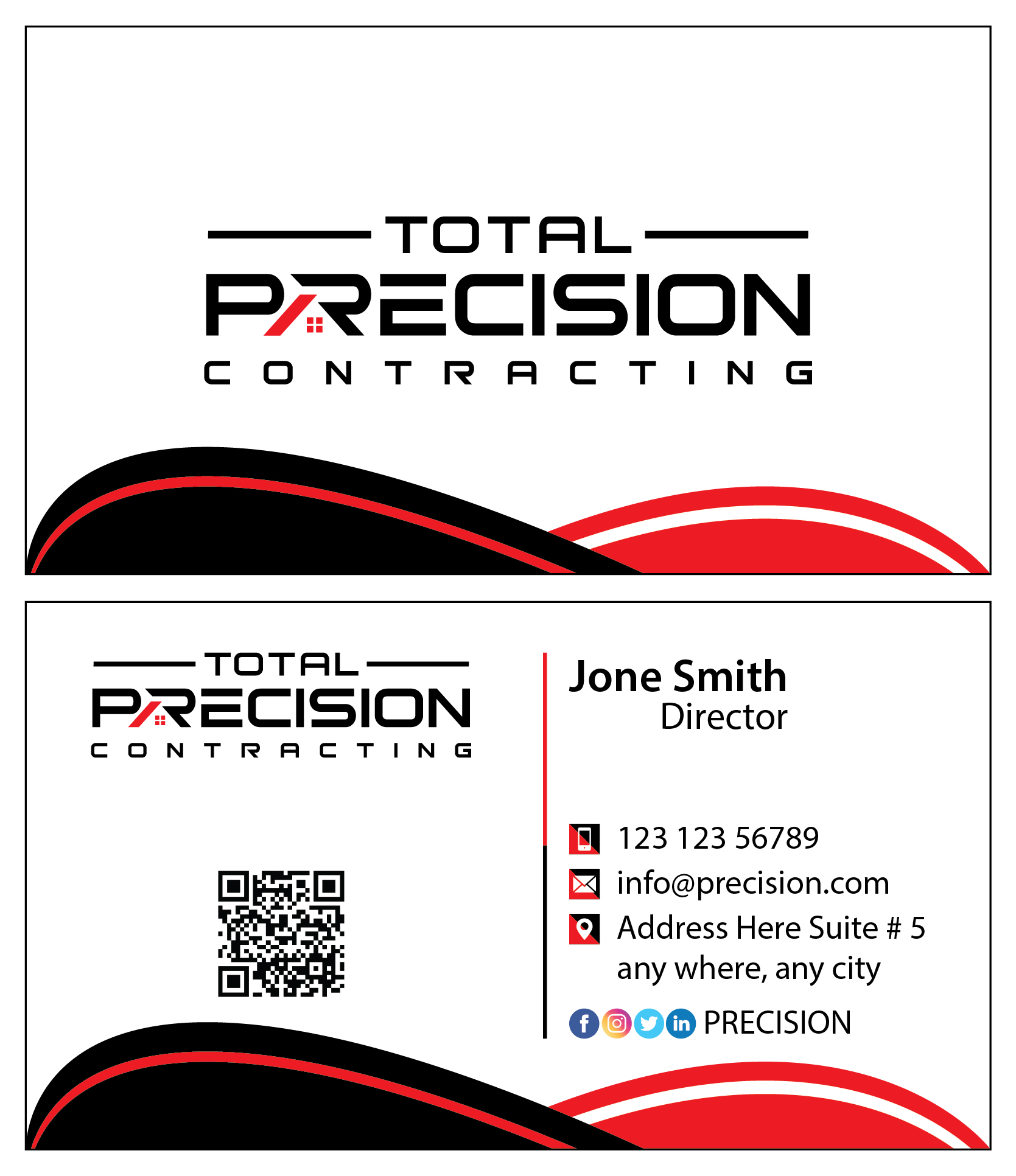 Business Card Design by Max Studio Designs for Total Precision Contracting | Design #31027462