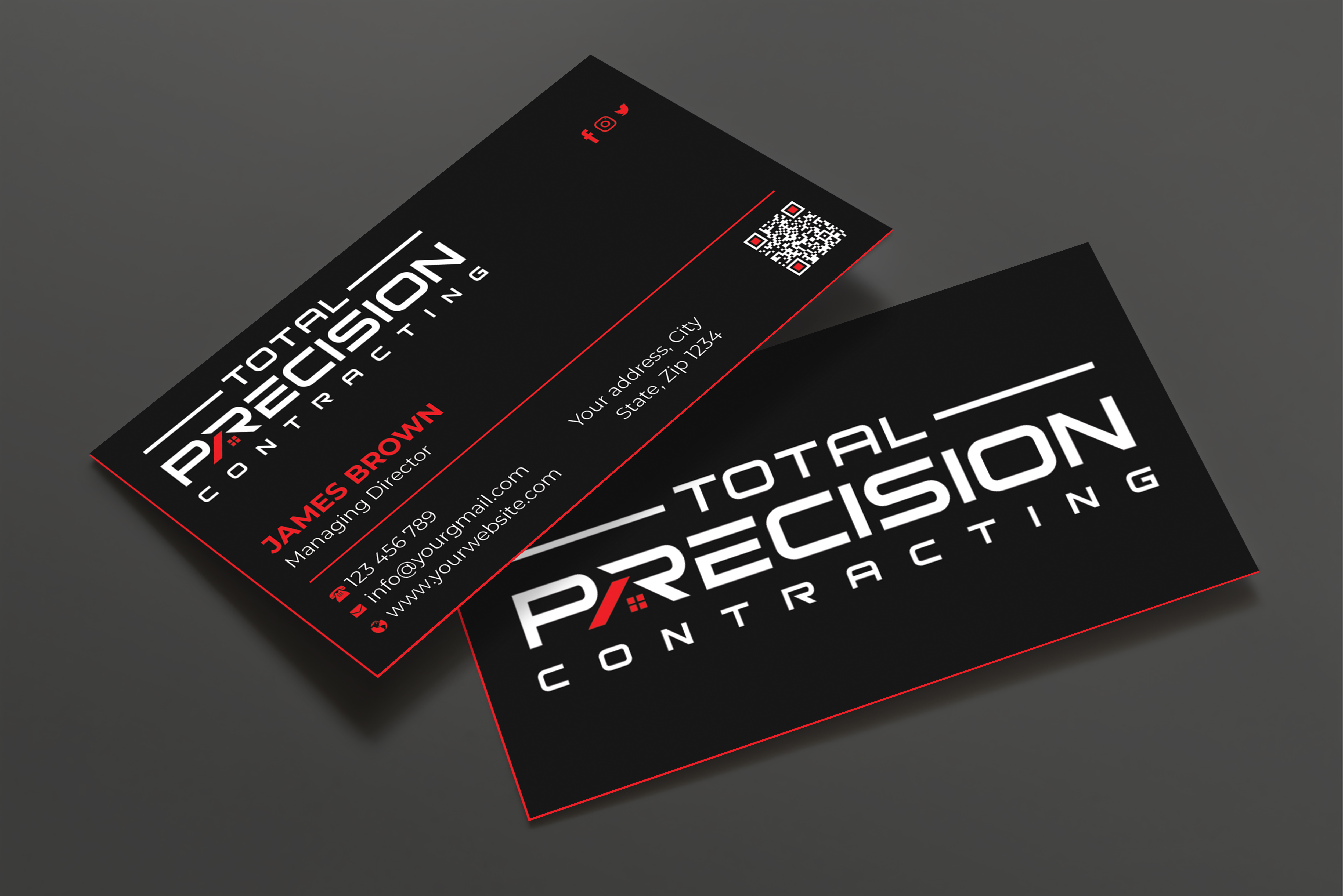 Diseño de Tarjeta de Presentación por Expert Bappy para Total Precision Contracting | Diseño #31025517