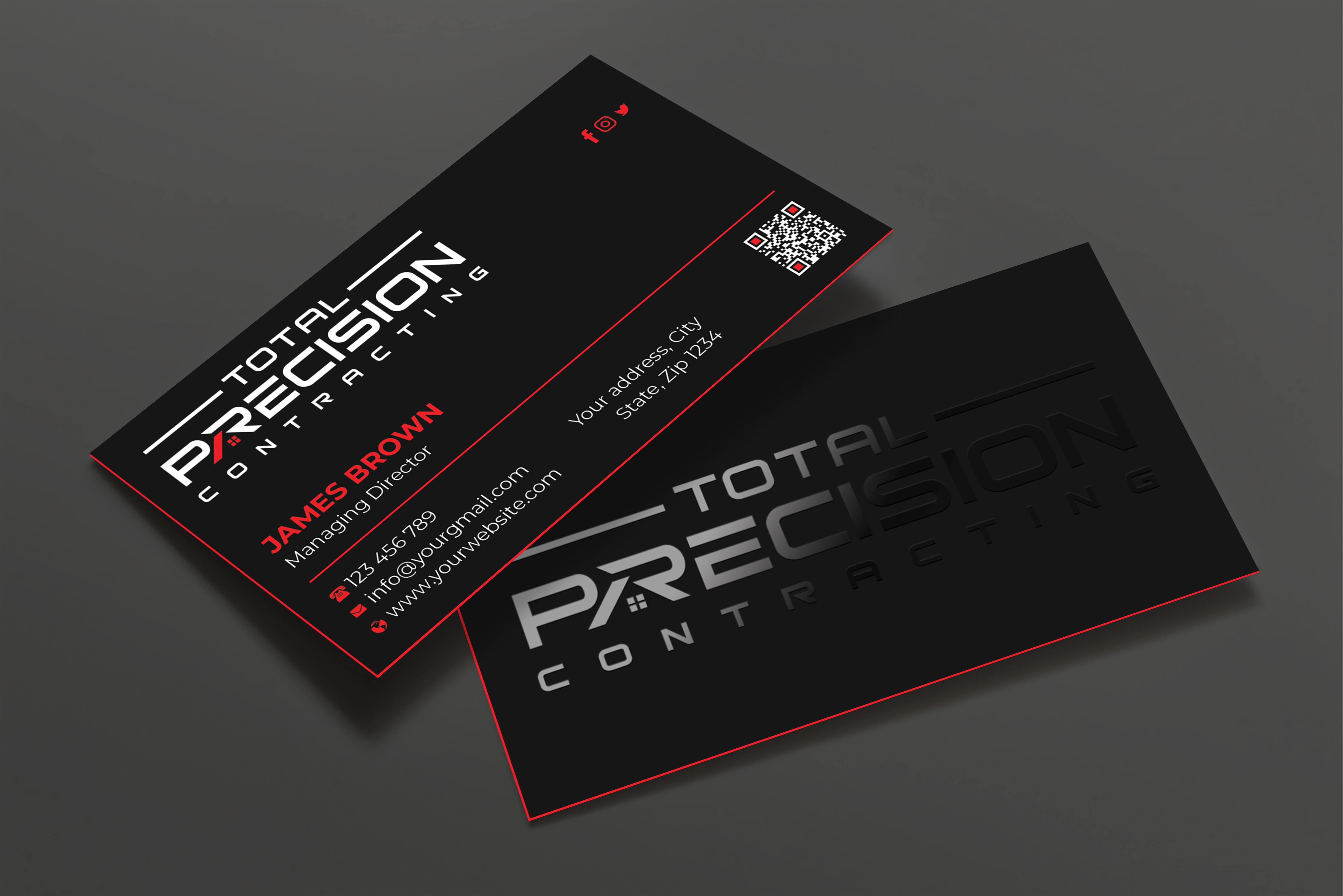 Diseño de Tarjeta de Presentación por Expert Bappy para Total Precision Contracting | Diseño #31025526