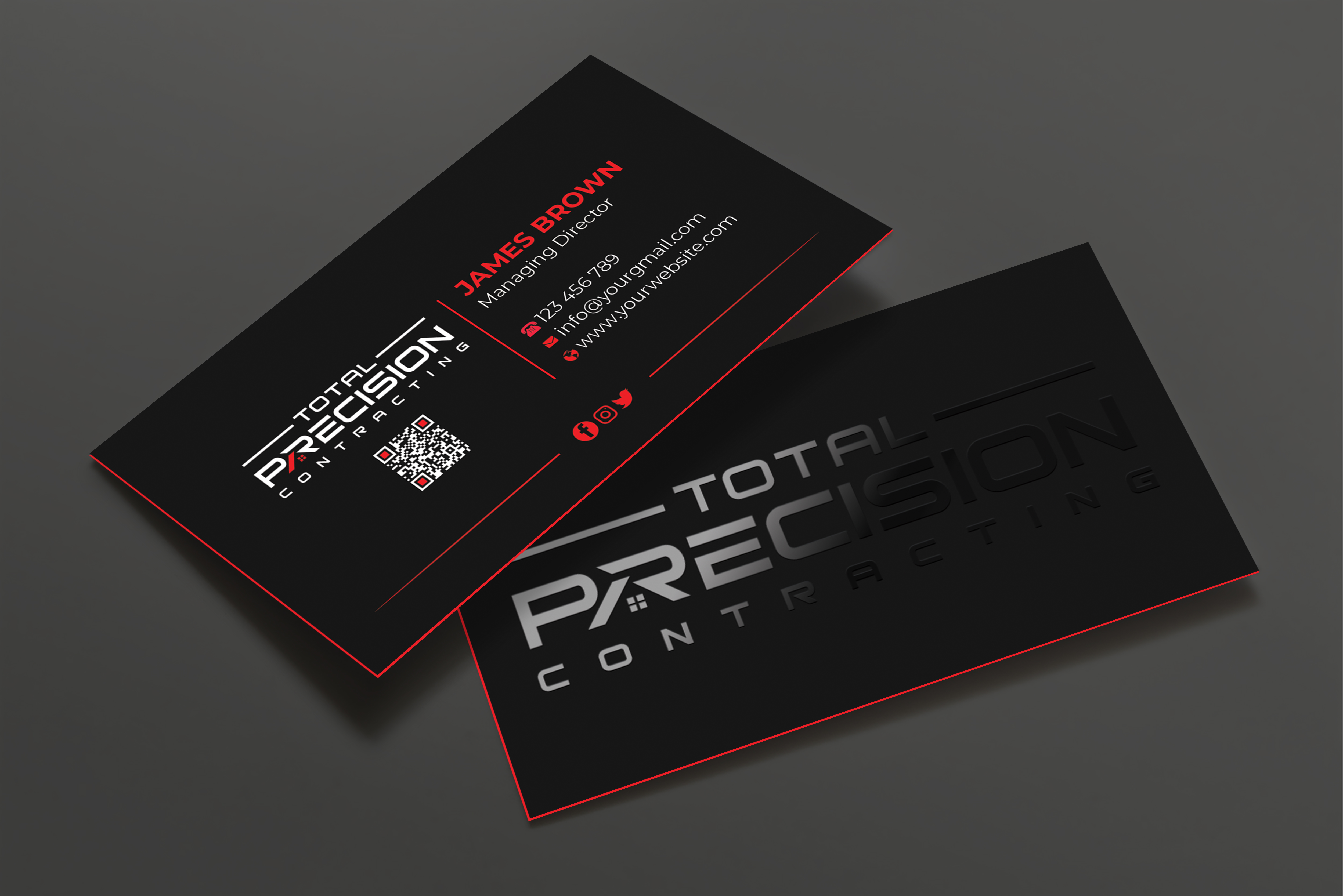 Business Card Design by Expert Bappy for Total Precision Contracting | Design #31028457