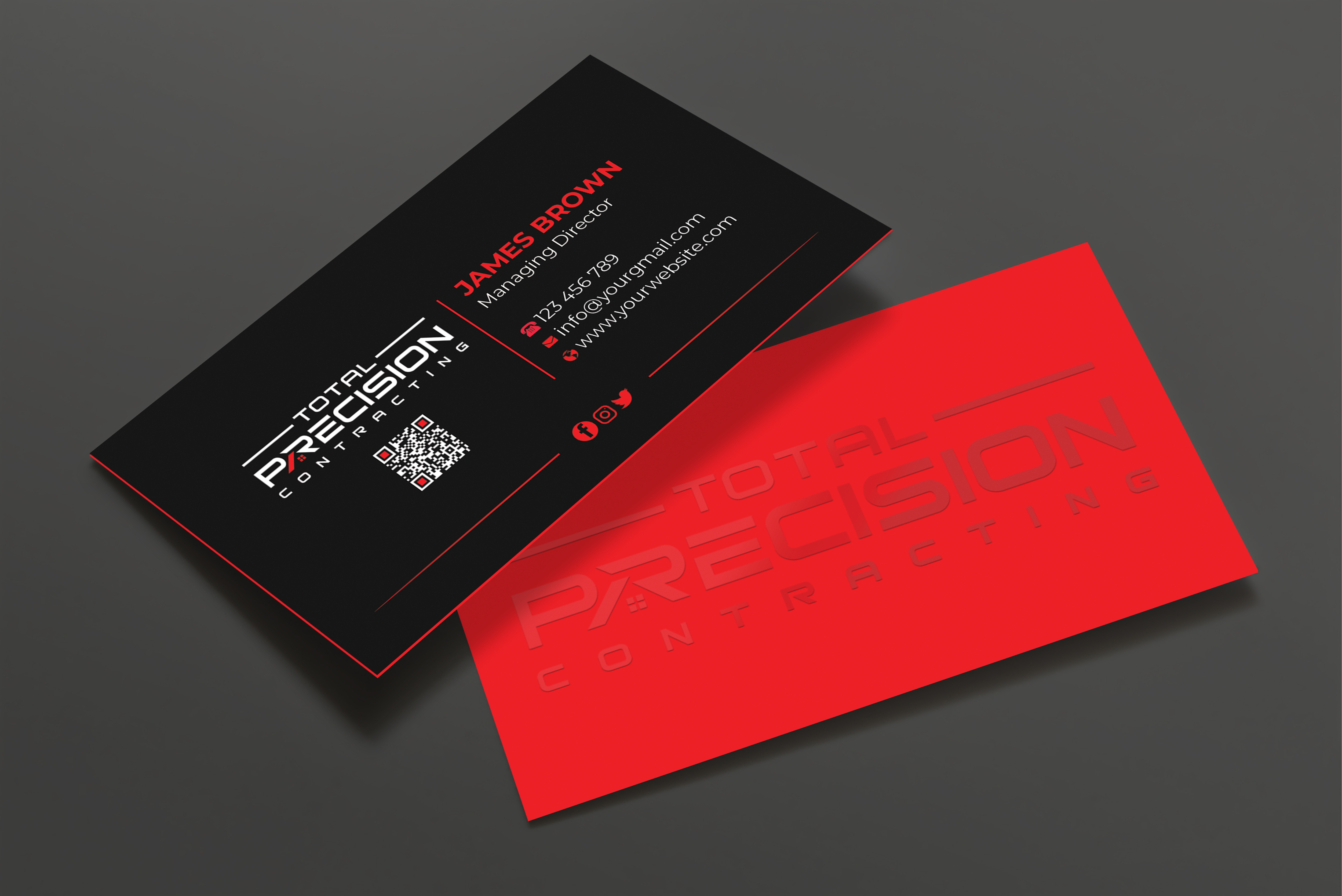 Diseño de Tarjeta de Presentación por Expert Bappy para Total Precision Contracting | Diseño #31028483