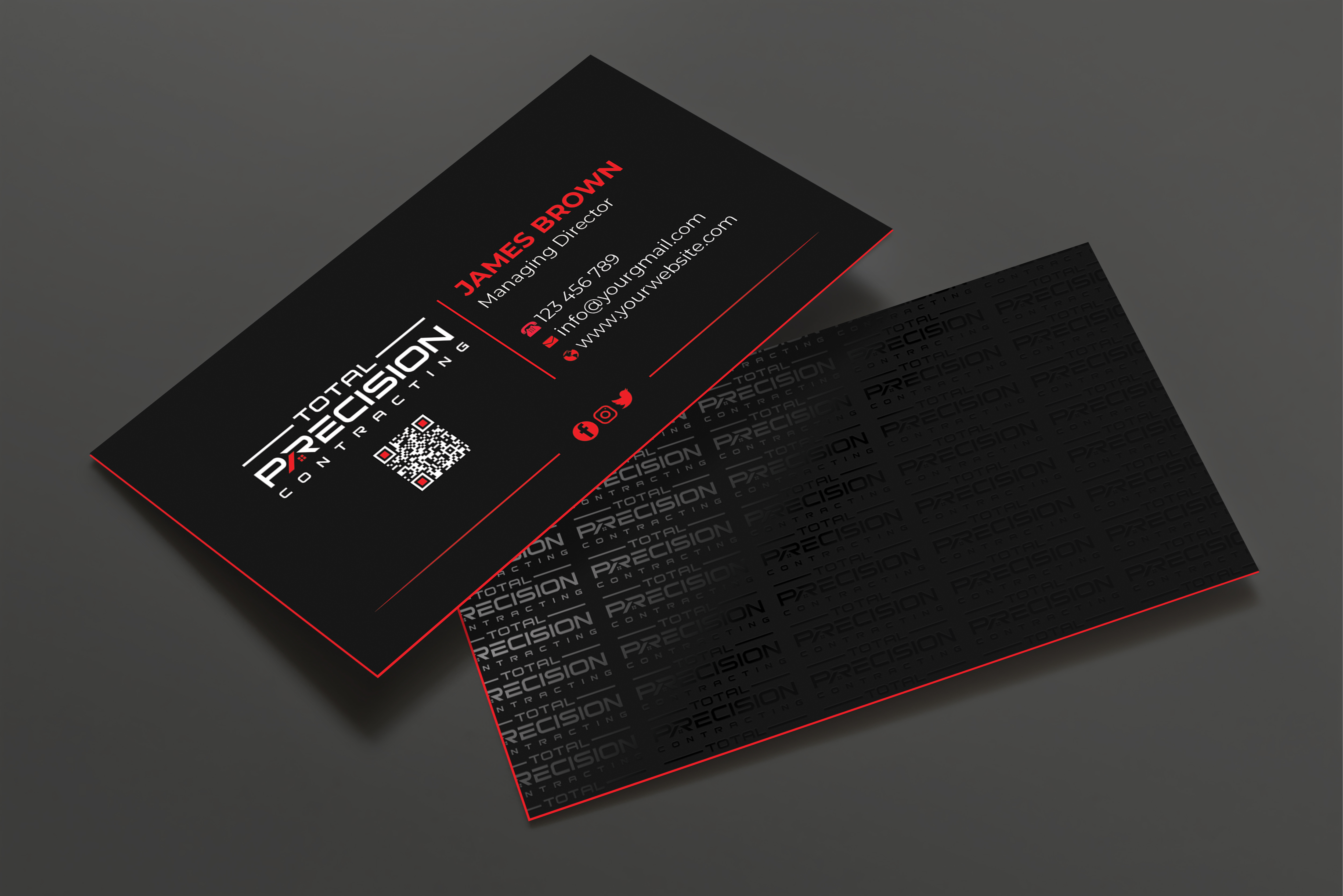 Business Card Design by Expert Bappy for Total Precision Contracting | Design #31028543