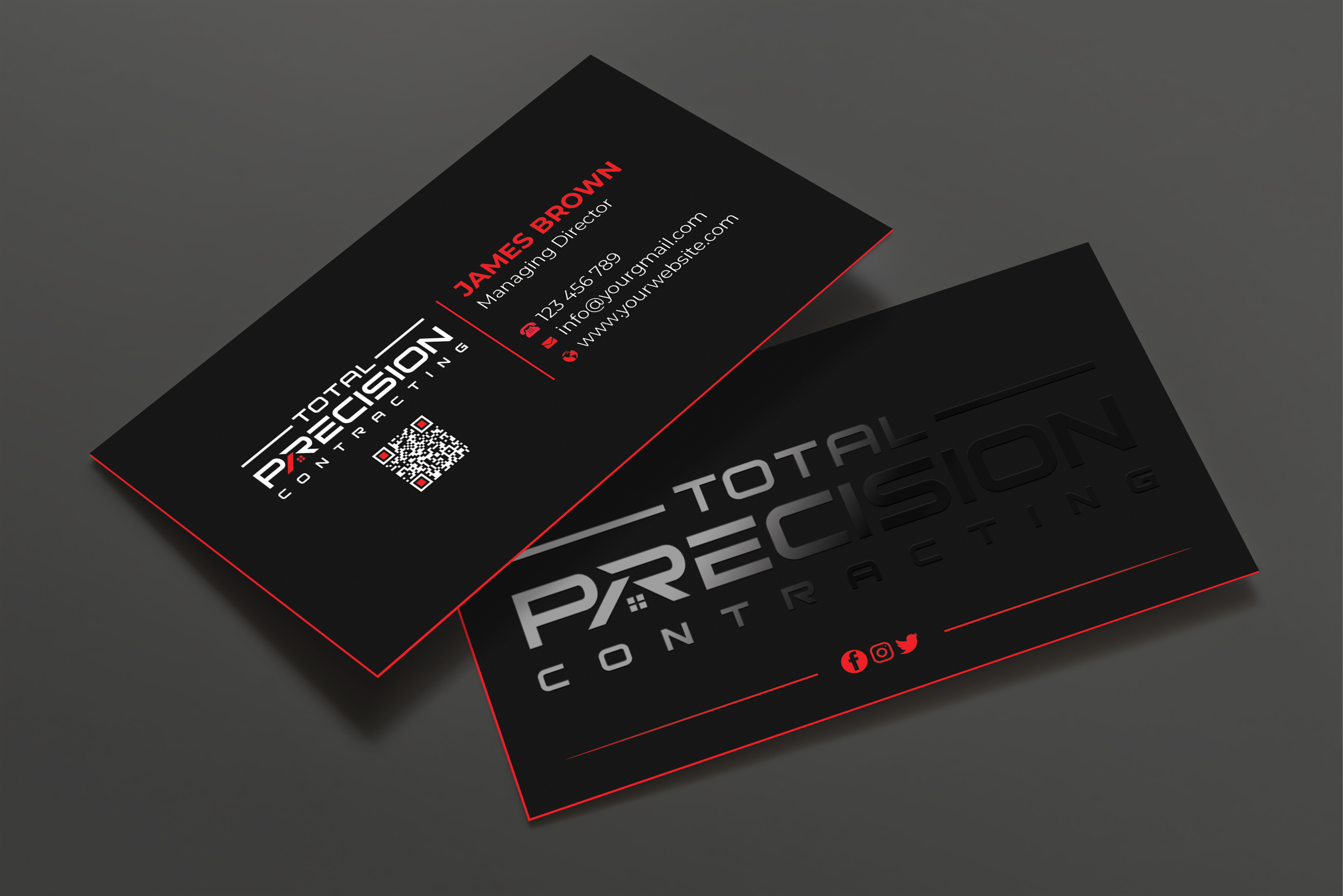Business Card Design by Expert Bappy for Total Precision Contracting | Design #31028596