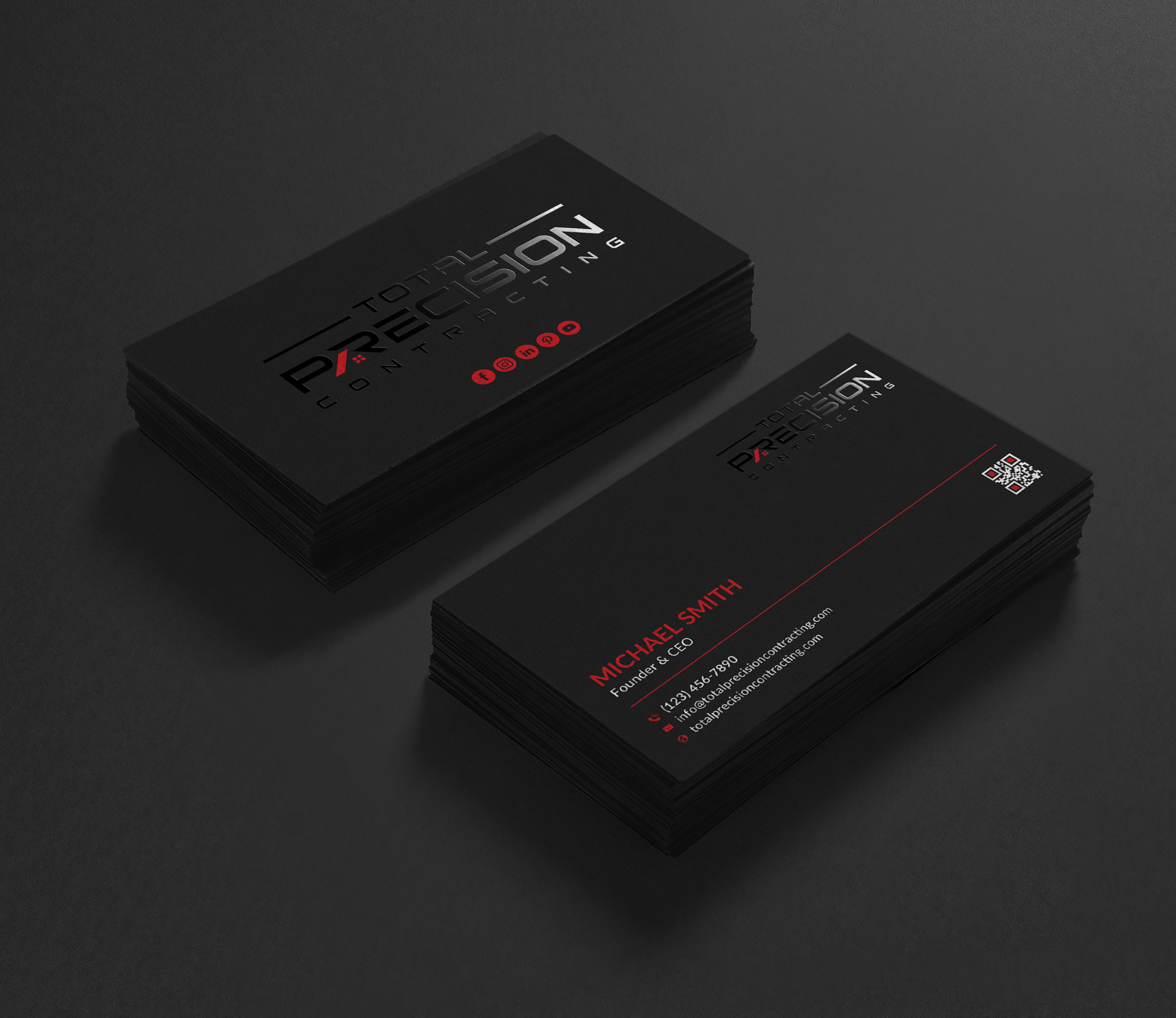 Visitenkarten-Design von Sun Moon Graphic Designer für Total Precision Contracting | Design #31026723