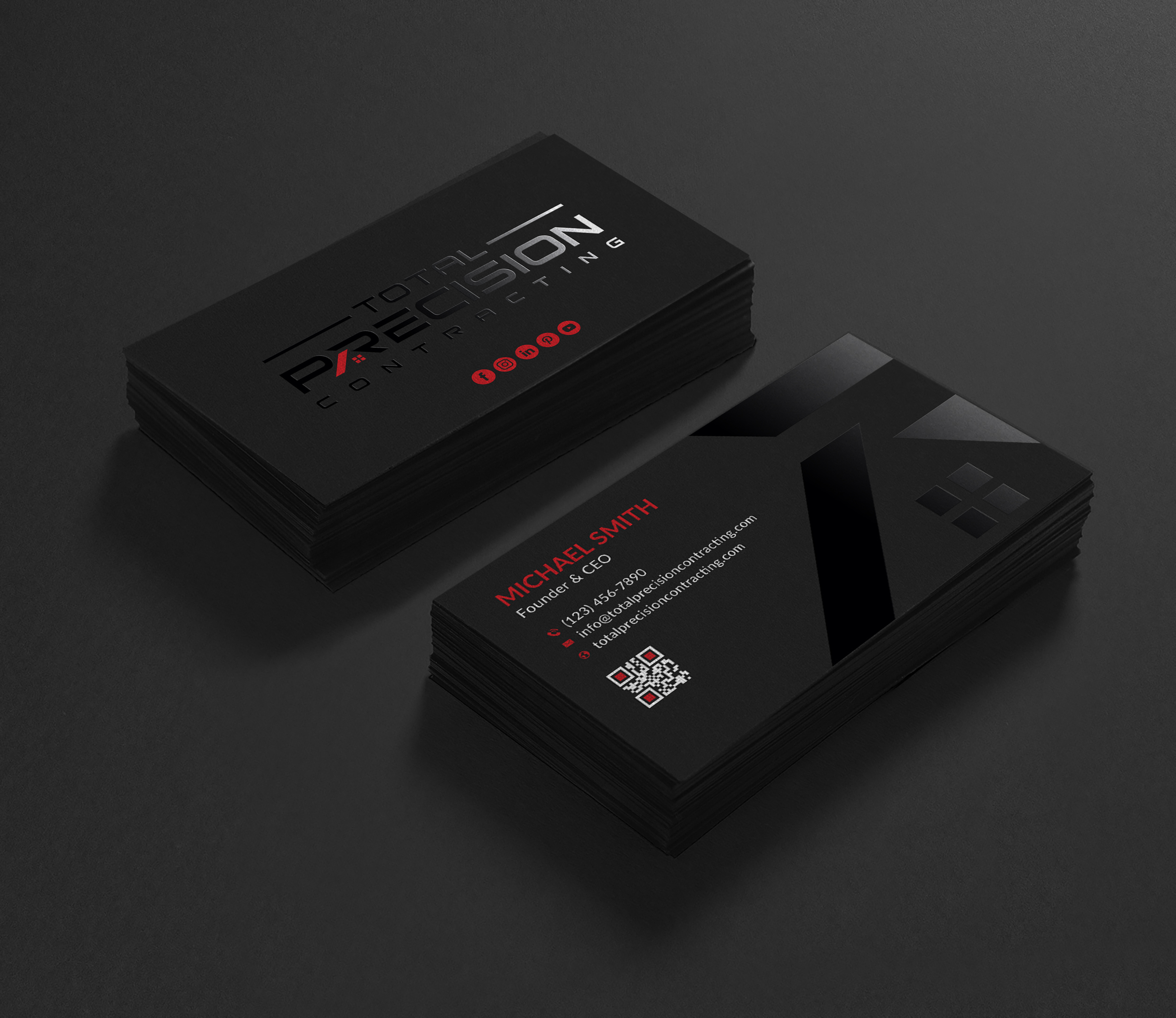Business Card Design by Sun Moon Graphic Designer for Total Precision Contracting | Design #31026724