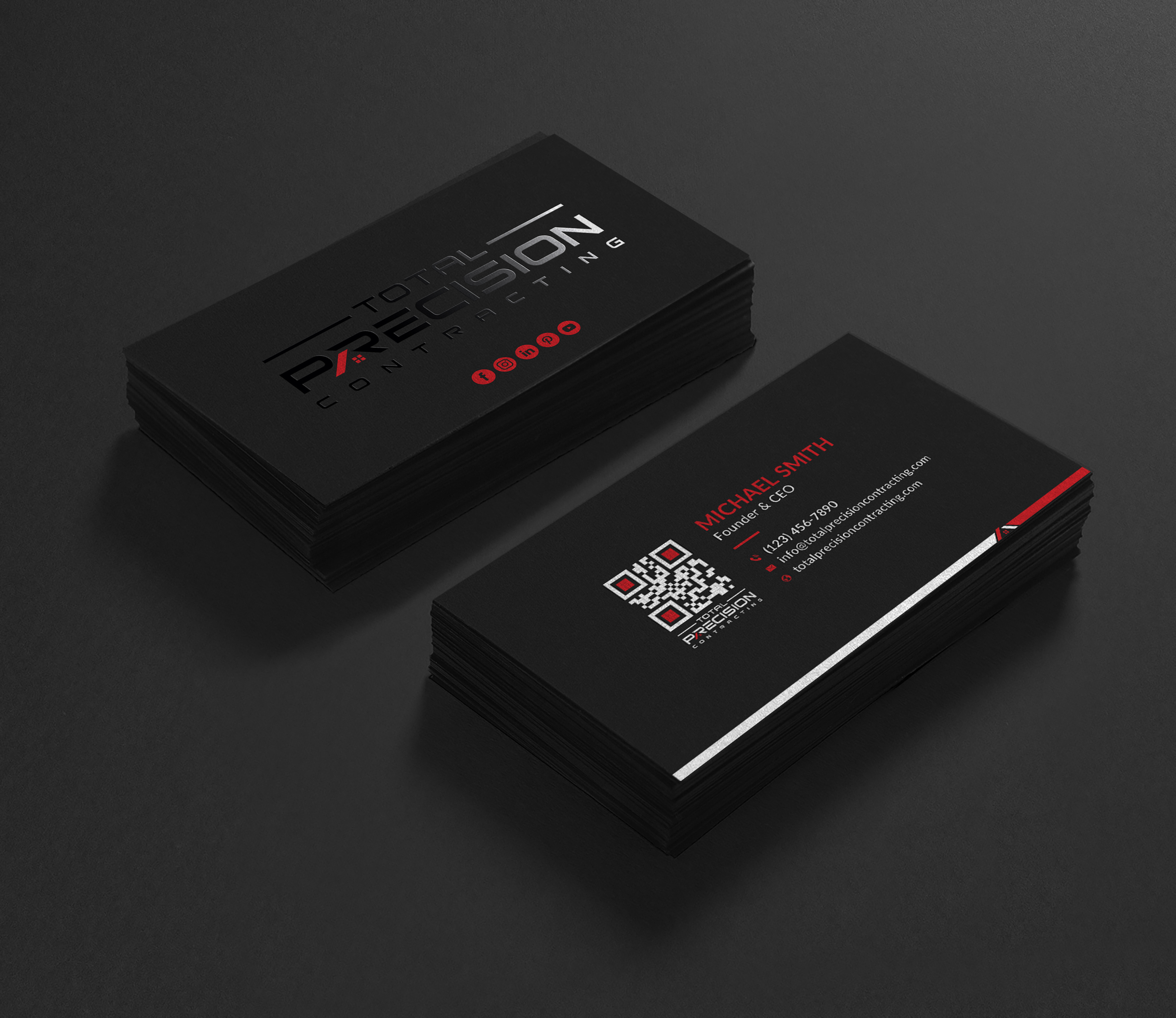 Design de Carte de Visite par Sun Moon Graphic Designer pour Total Precision Contracting | Design #31026726