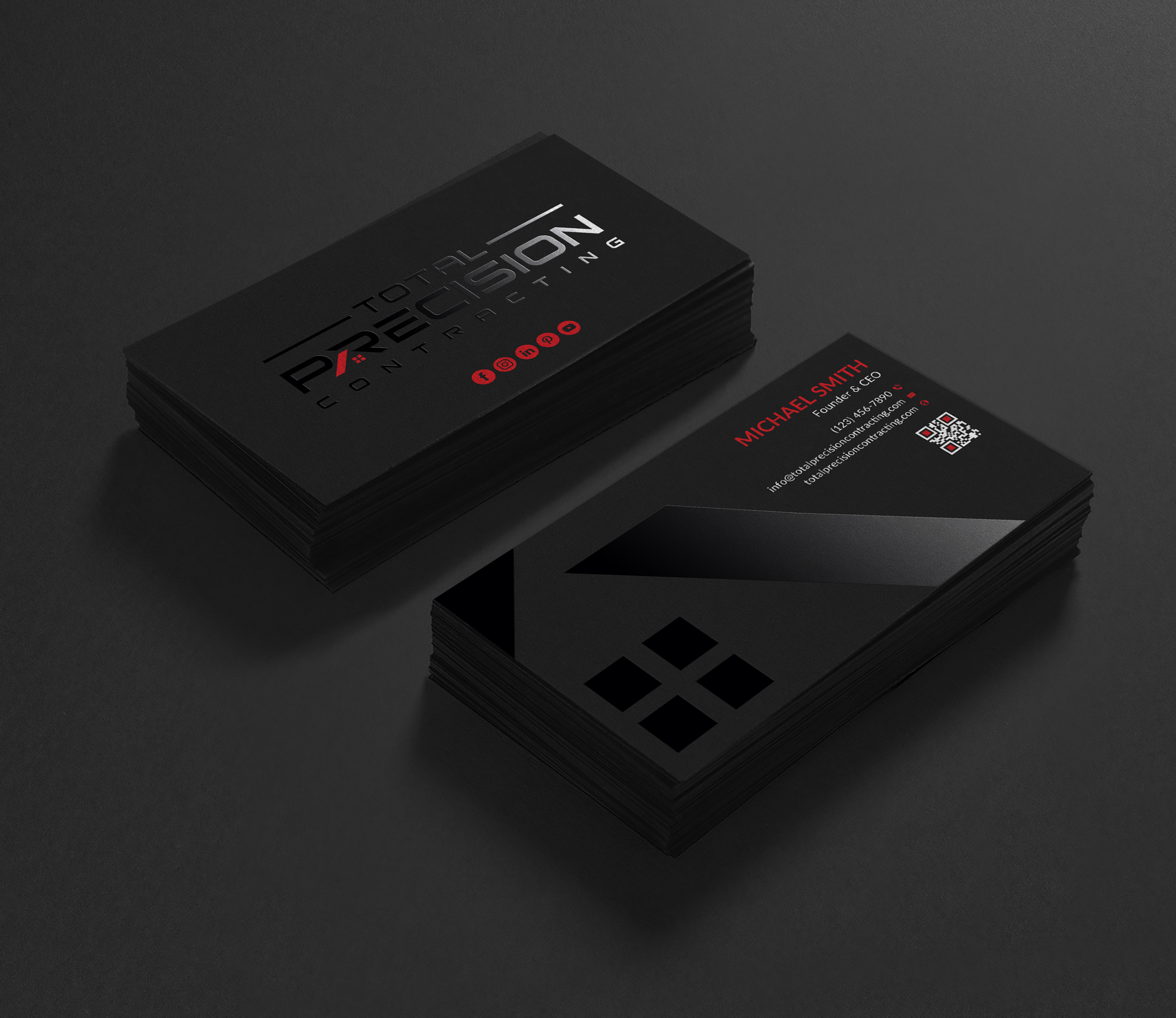Business Card Design by Sun Moon Graphic Designer for Total Precision Contracting | Design #31026731