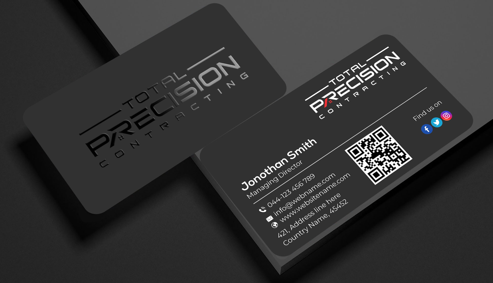 Business Card Design by jaggi5097 for Total Precision Contracting | Design #31029826