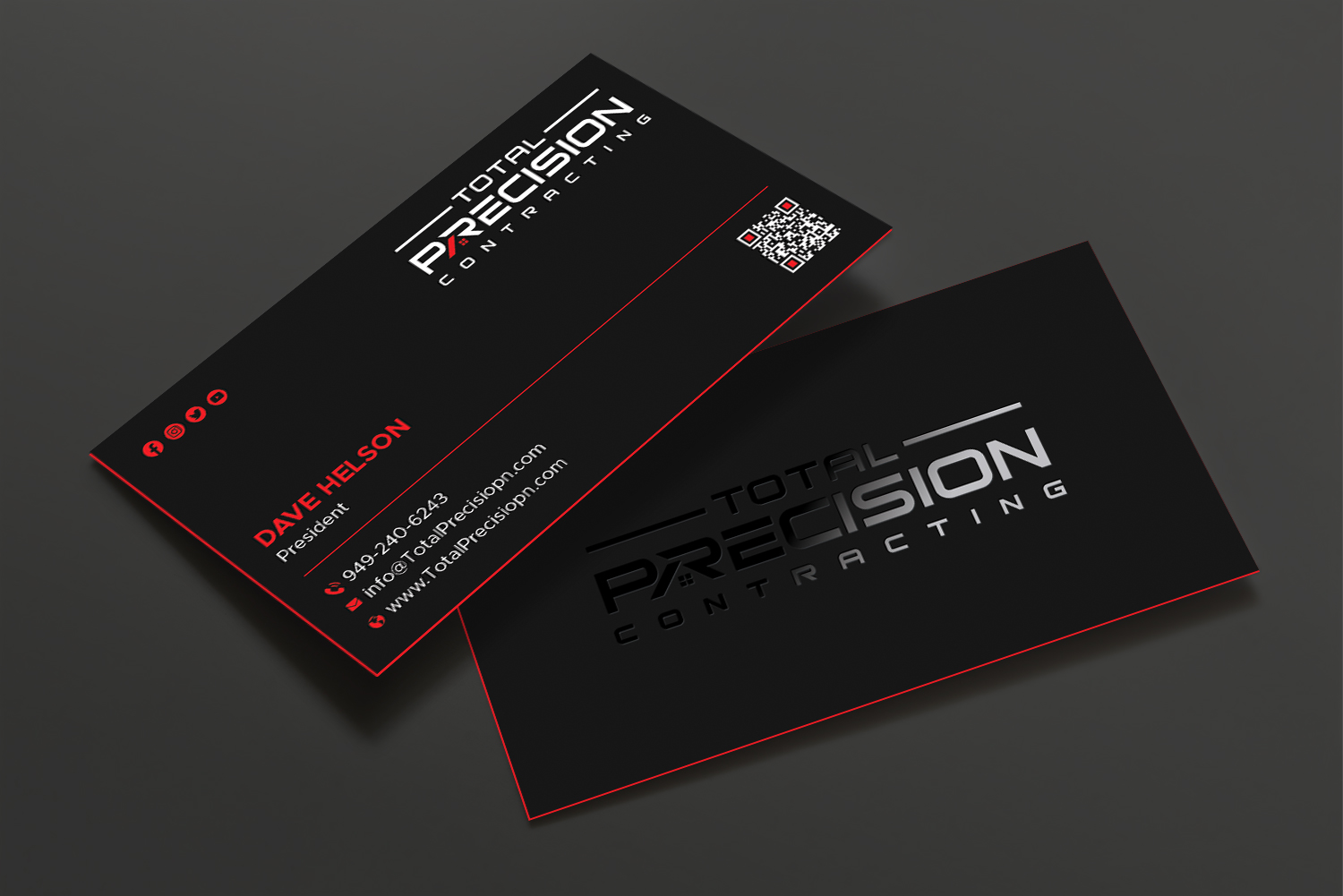 Diseño de Tarjeta de Presentación por DesignShout para Total Precision Contracting | Diseño #31027084