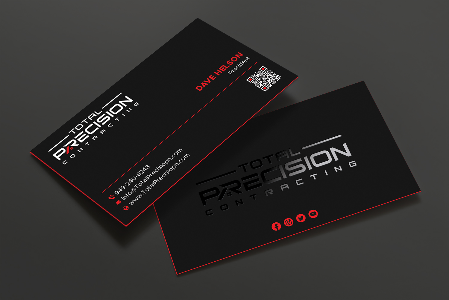 Diseño de Tarjeta de Presentación por DesignShout para Total Precision Contracting | Diseño #31027085