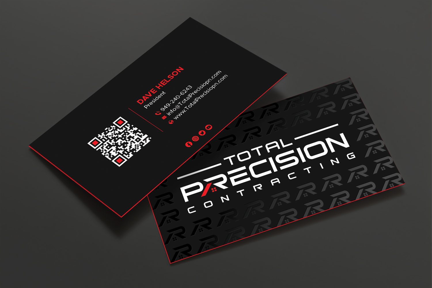 Diseño de Tarjeta de Presentación por DesignShout para Total Precision Contracting | Diseño #31027282
