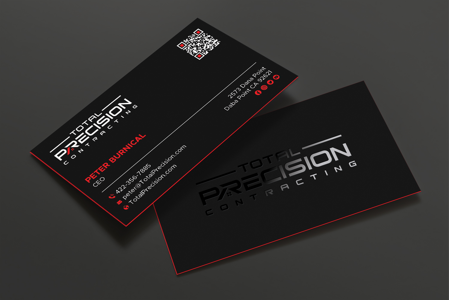 Diseño de Tarjeta de Presentación por DesignShout para Total Precision Contracting | Diseño #31027310
