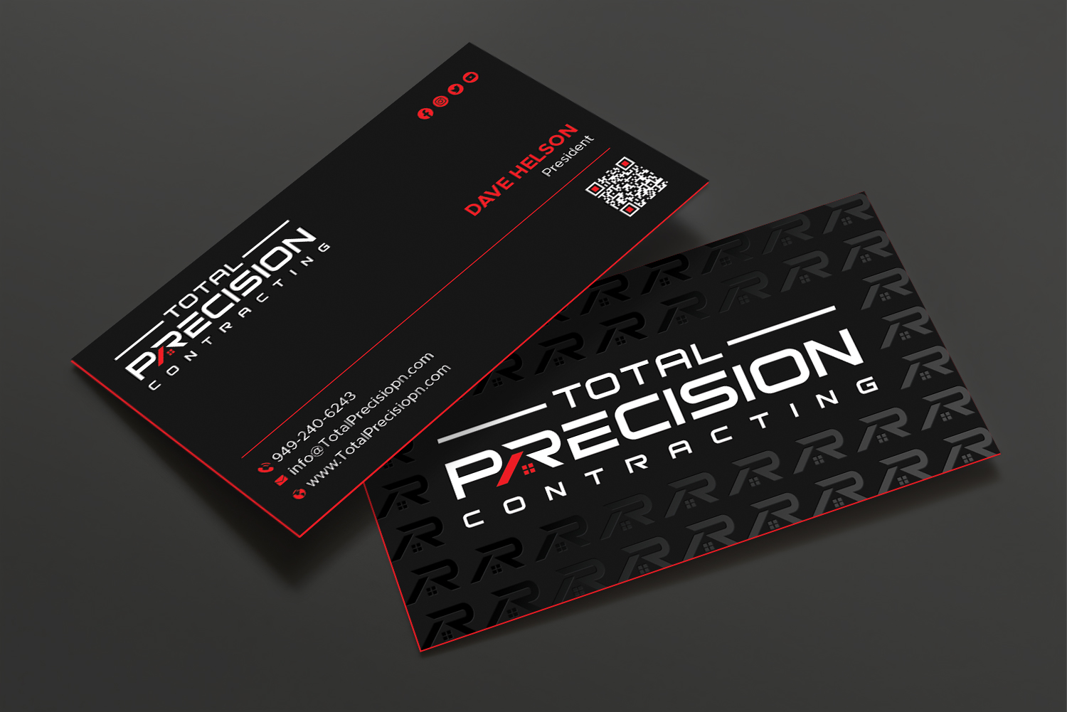 Diseño de Tarjeta de Presentación por DesignShout para Total Precision Contracting | Diseño #31027330