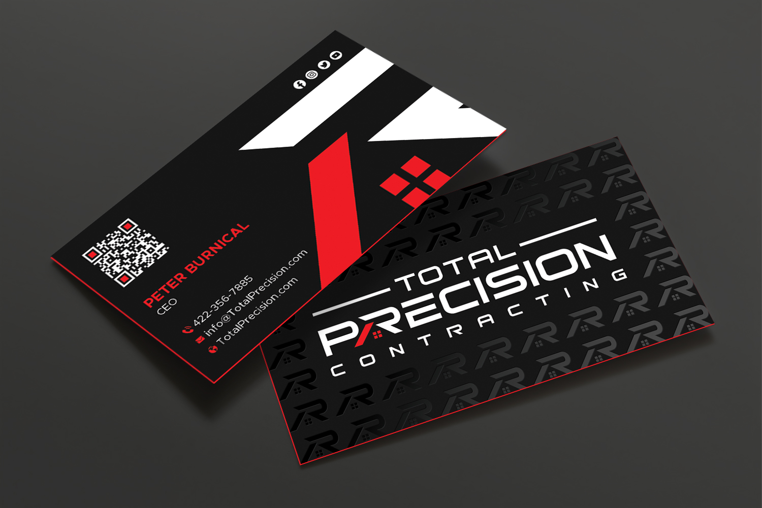 Diseño de Tarjeta de Presentación por DesignShout para Total Precision Contracting | Diseño #31030323