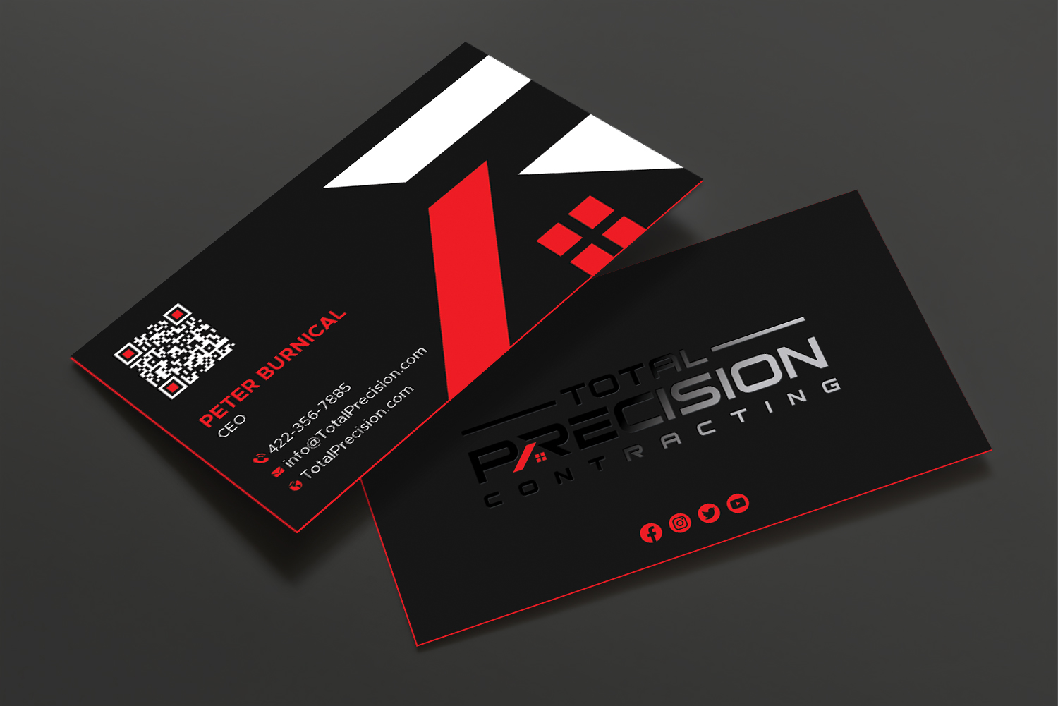 Business Card Design by DesignShout for Total Precision Contracting | Design #31030325