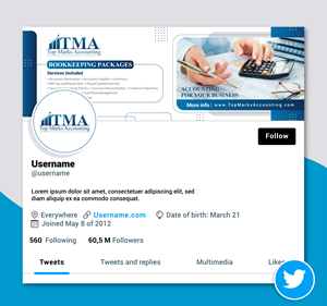Twitter-Design von artbitin für dieses Projekt | Design: #31033918