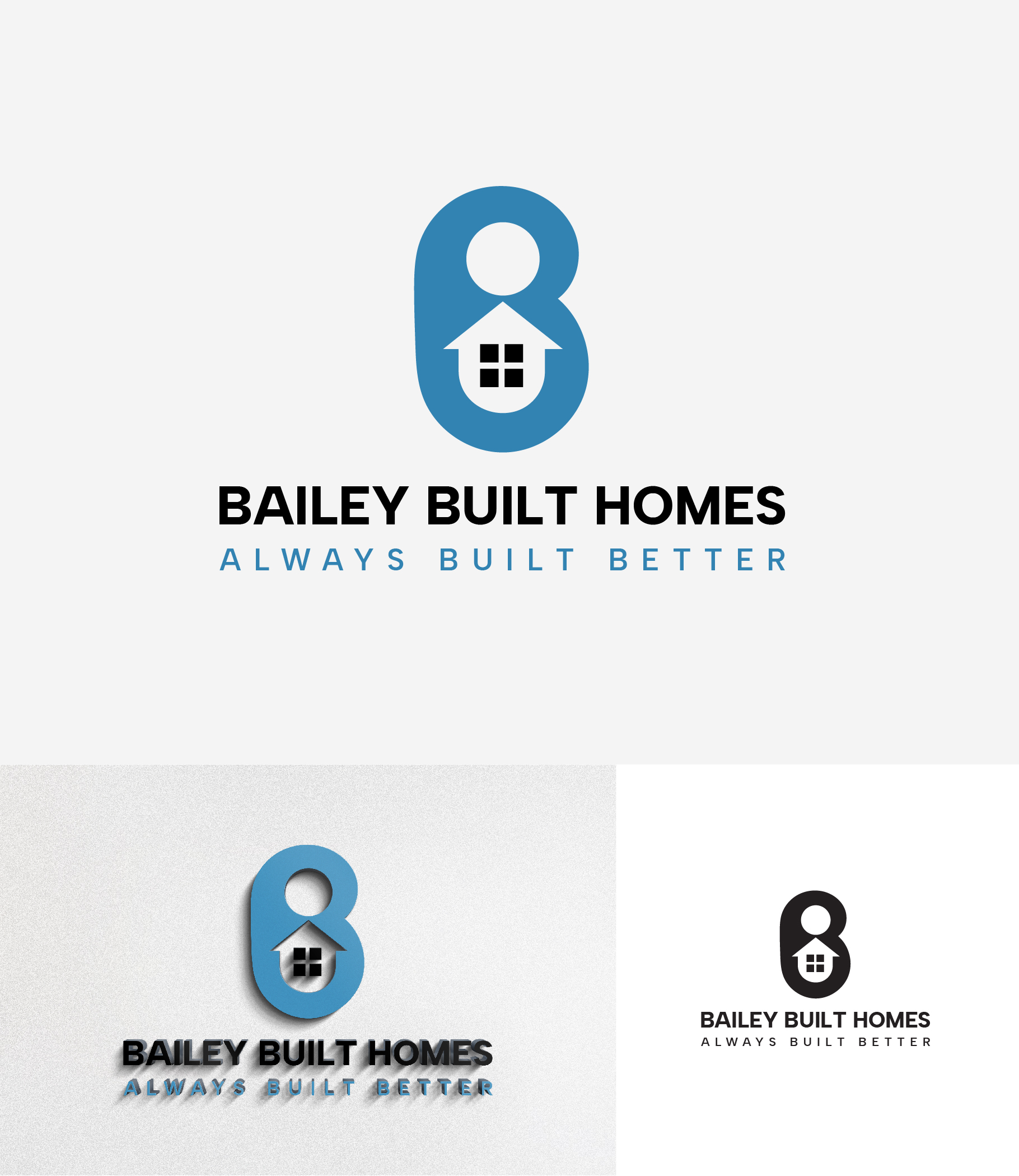 Logo Design by Tanvir Ahammed for BAILEY BUILT HOMES | Design #31044700