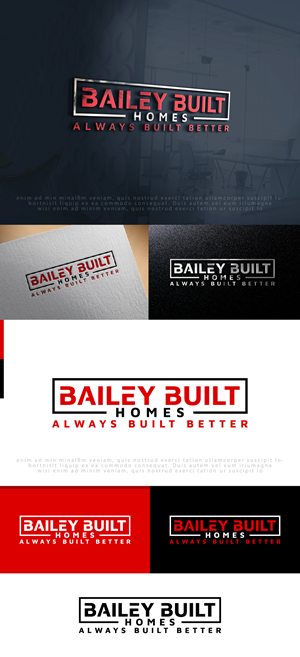 Logo Design by Ayub Zafar for BAILEY BUILT HOMES | Design: #31047988