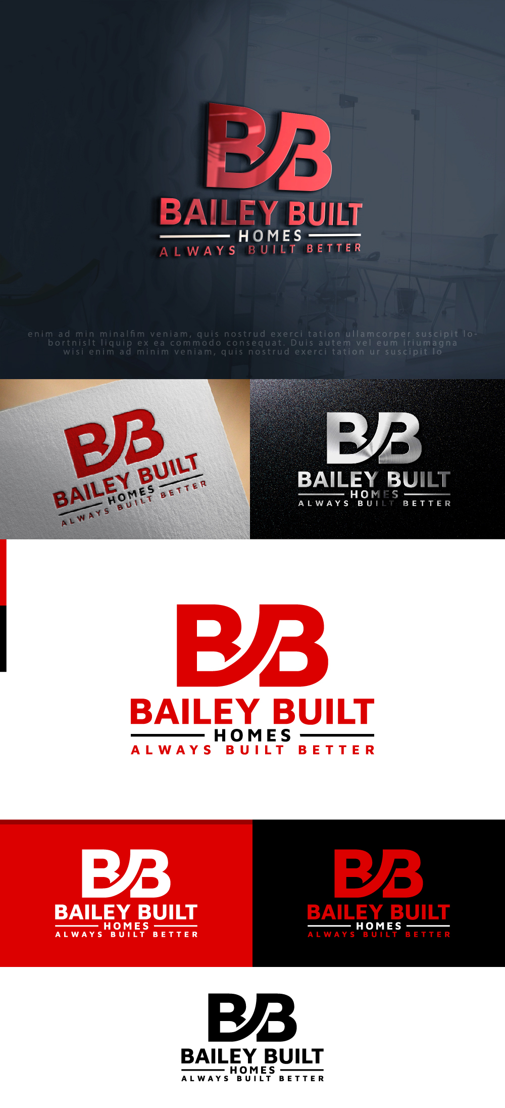 Logo Design by AlphabetZero.co.uk for BAILEY BUILT HOMES | Design #31047996