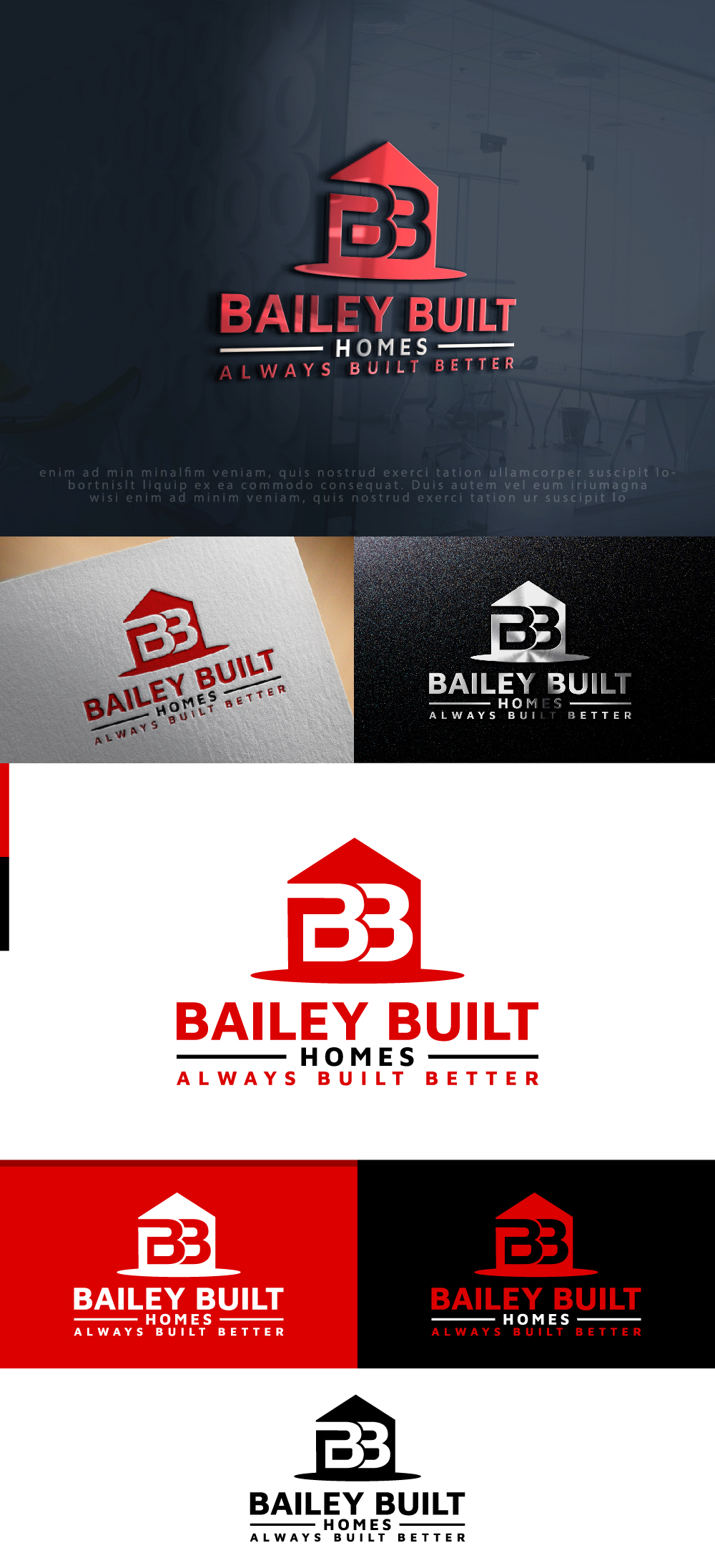 Logo Design by AlphabetZero.co.uk for BAILEY BUILT HOMES | Design #31047999