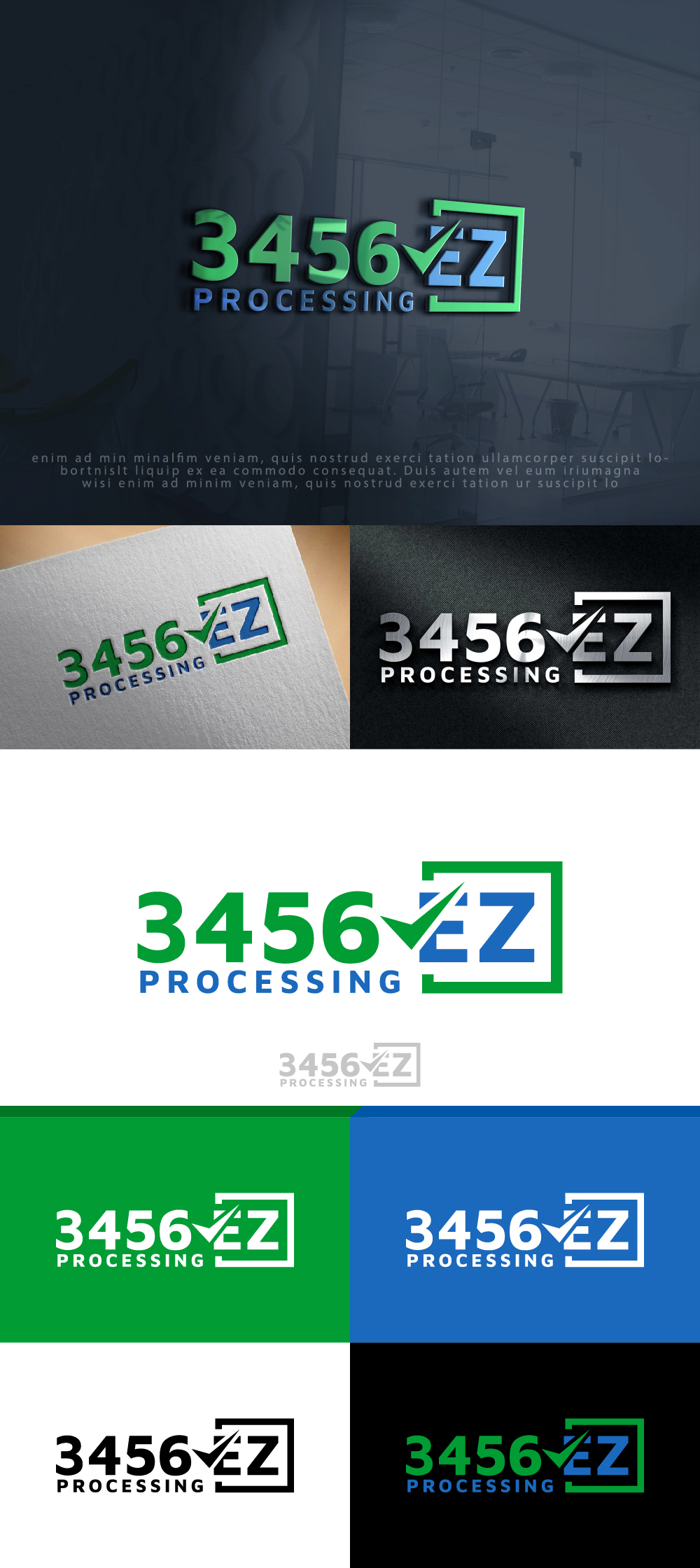 Logo Design by AlphabetZero.co.uk for 3456 CC Processing LLC | Design #31047986